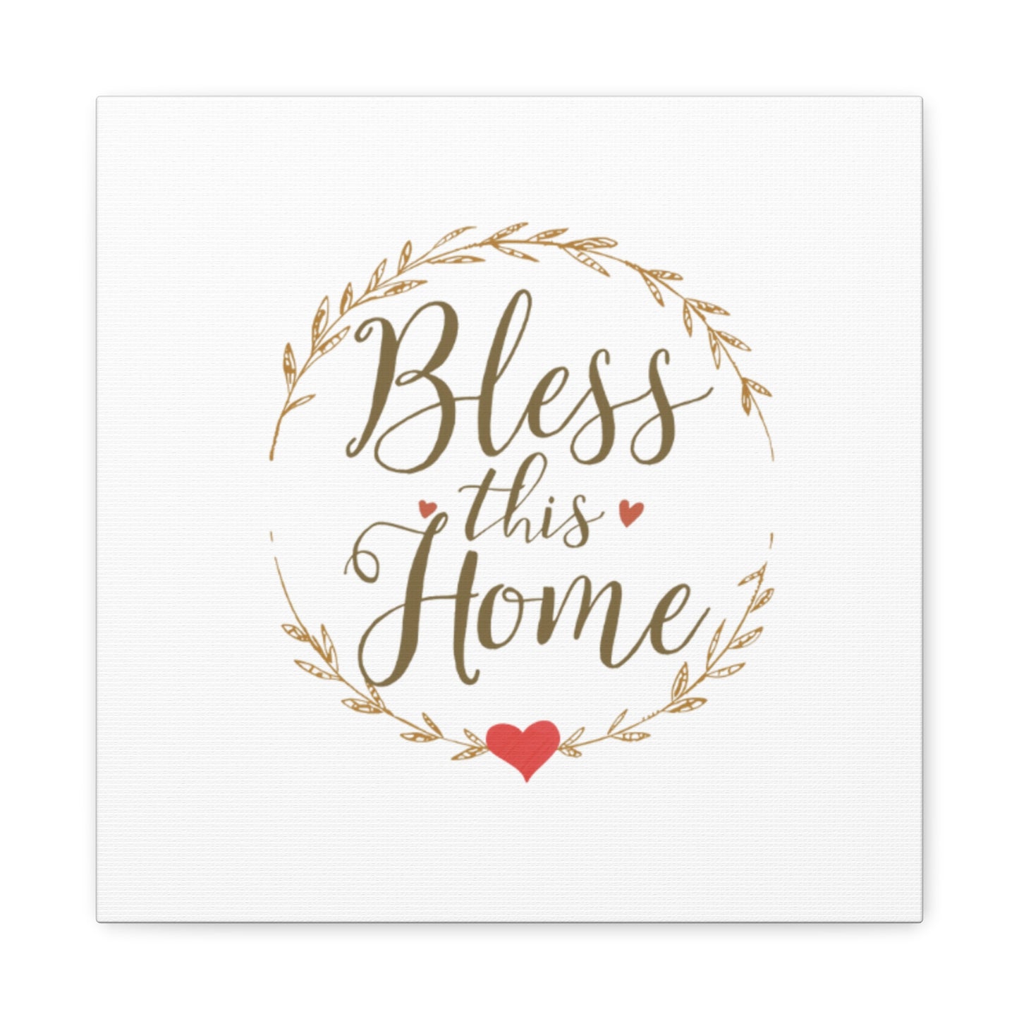 Bless This Home laurel wreath wall art Canvas | Matte Stretched 1.25"