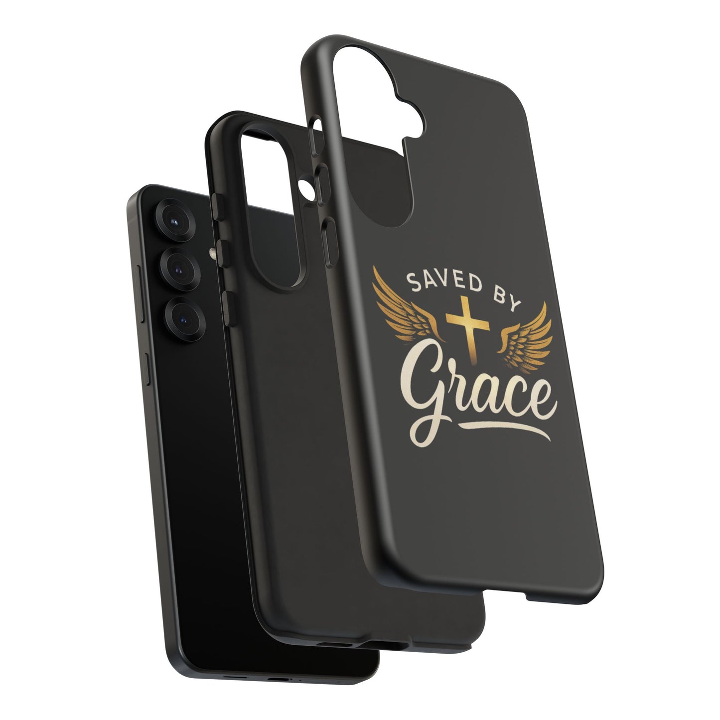 Christian Phone Case - Saved by Grace Design, Unique Gift for Believers, Inspirational Accessory, Stylish Christian Decor