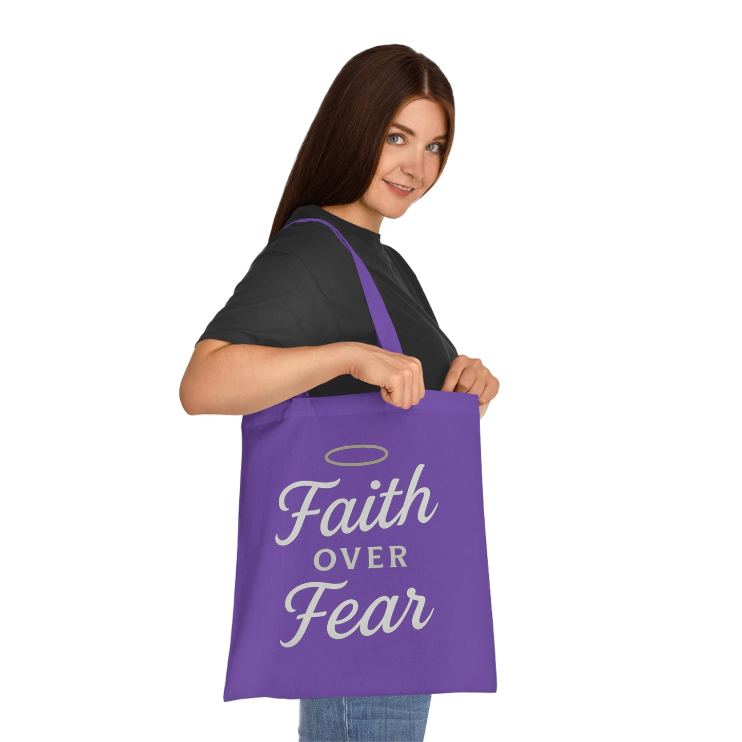Faith Over Fear Cotton Tote Bag | Inspirational Eco-Friendly Carryall