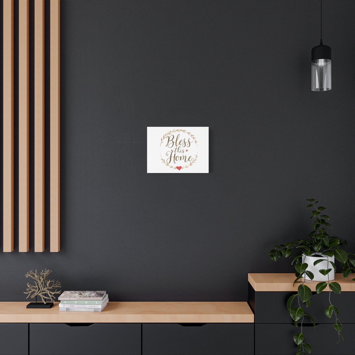 Bless This Home laurel wreath wall art Canvas | Matte Stretched 1.25"