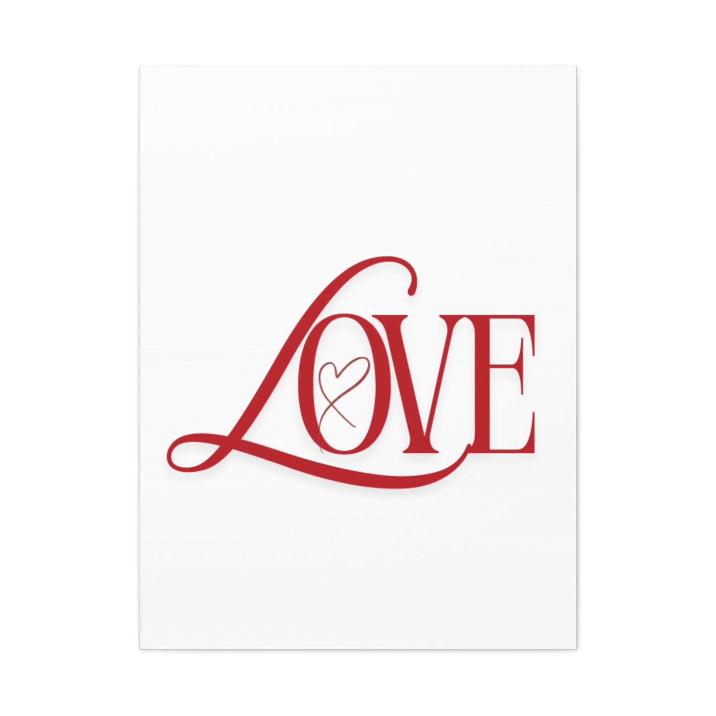 Red Script LOVE with Heart Canvas