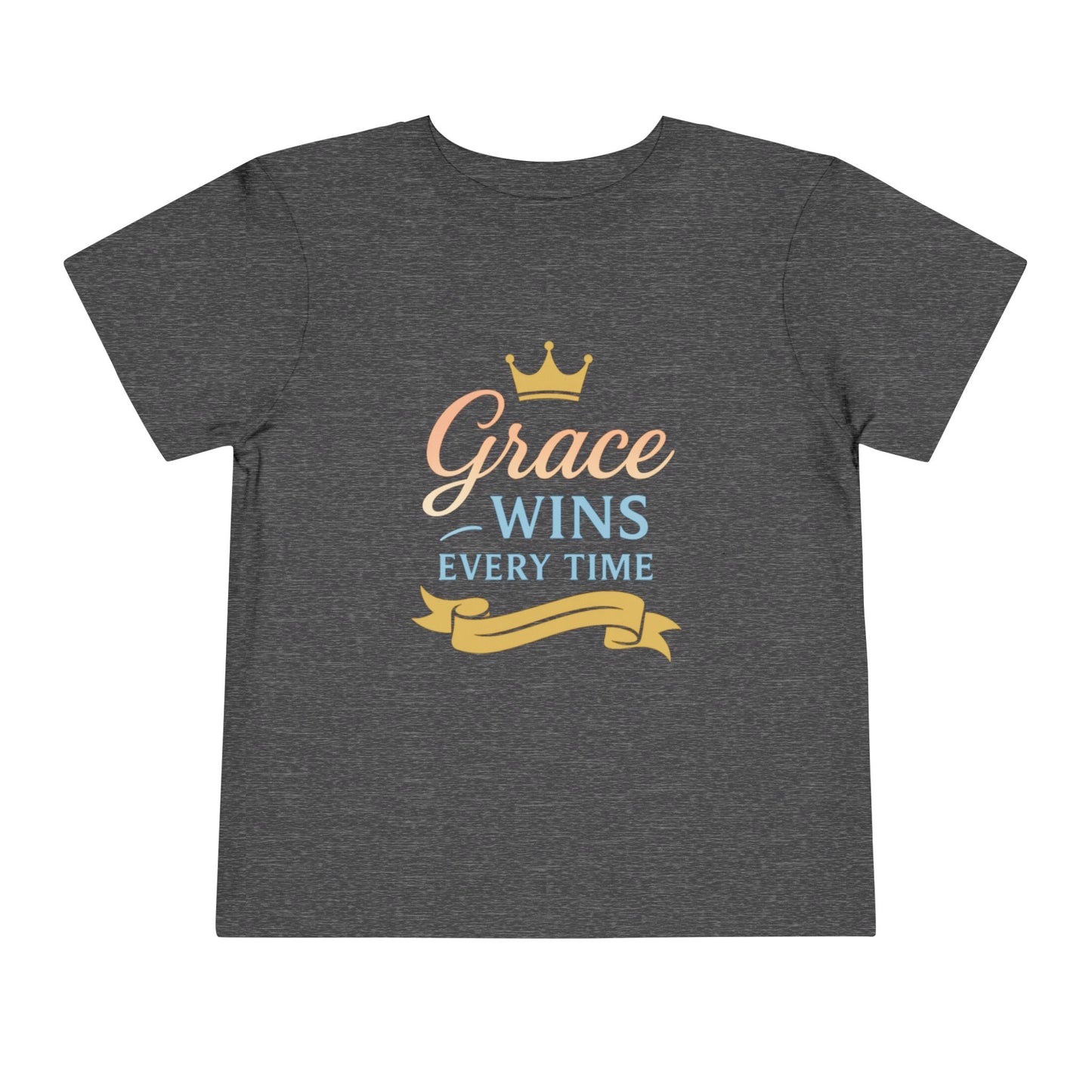 Toddler Short Sleeve Tee - "Grace Wins Every Time" Inspirational Kids T-Shirt, Perfect for Birthdays, Playdates, Baby Showers, Gifts, [...]