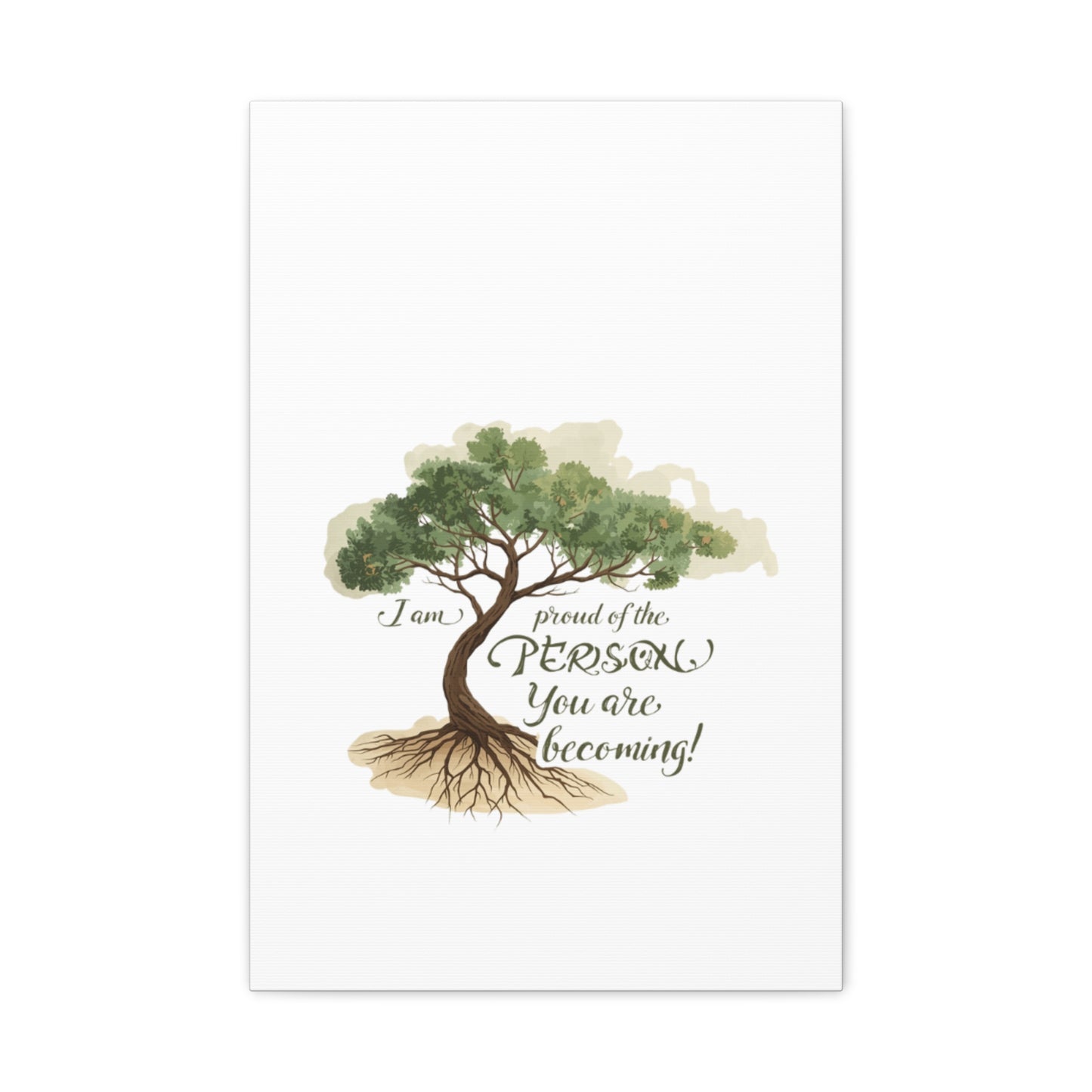 Tree of Growth Inspirational Quote Matte Canvas