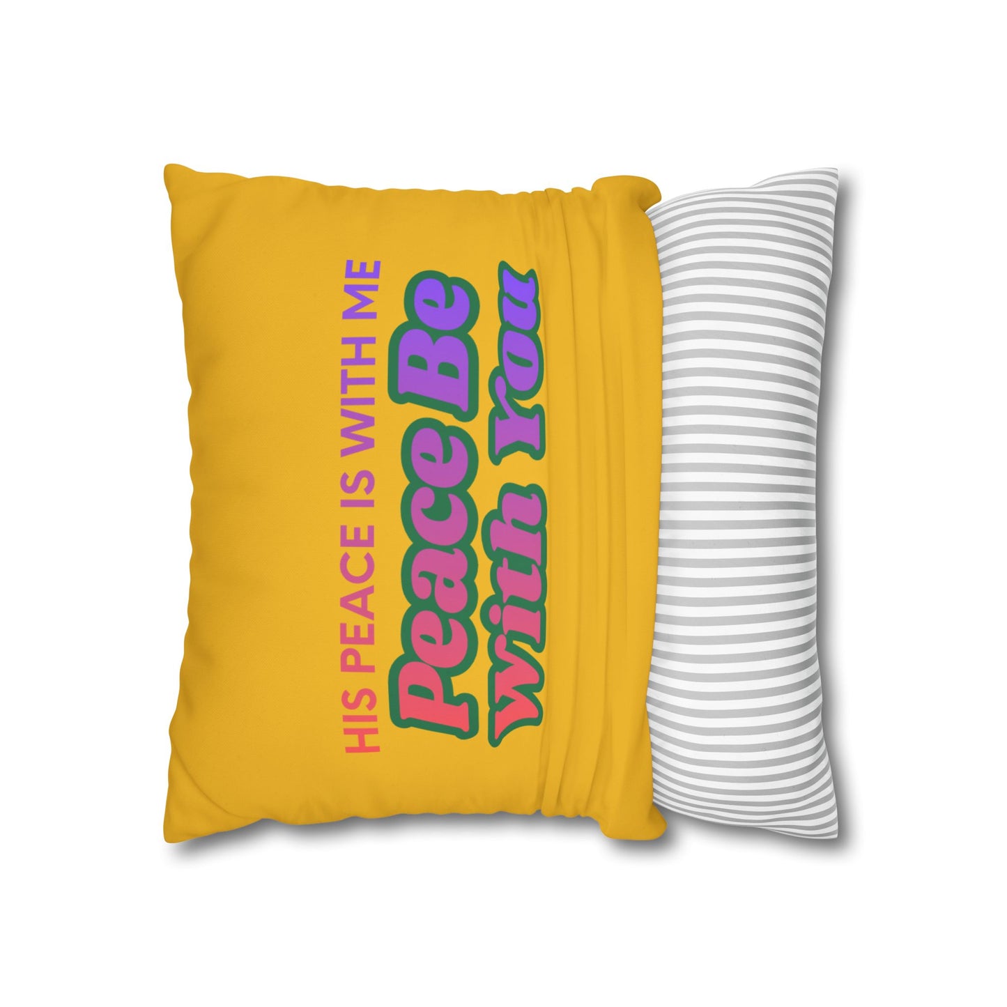Peace Be With You Pillowcase | Inspirational Text Square Pillow