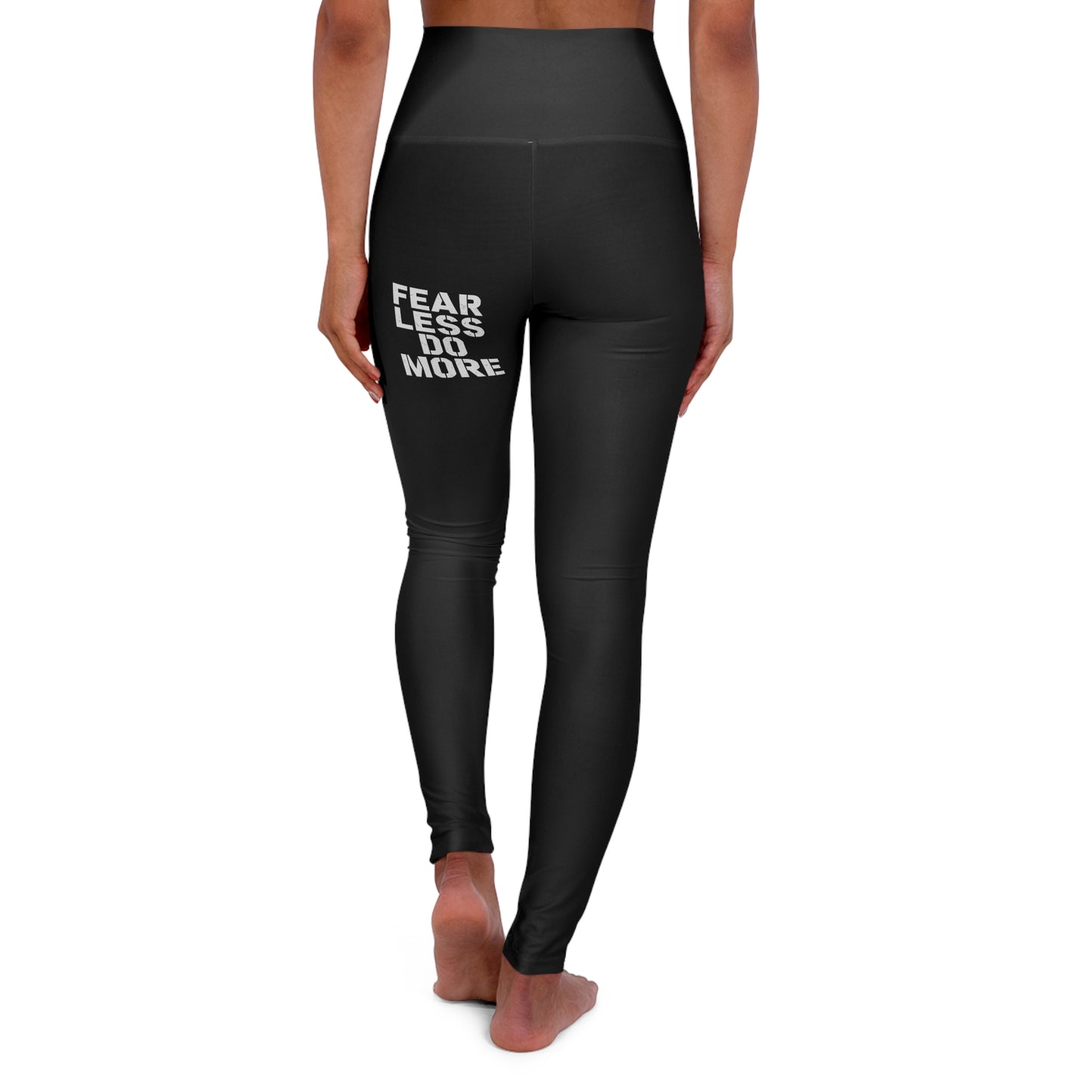 Fearless Do More leggings | High Waisted Yoga Leggings, Motivational Text Print