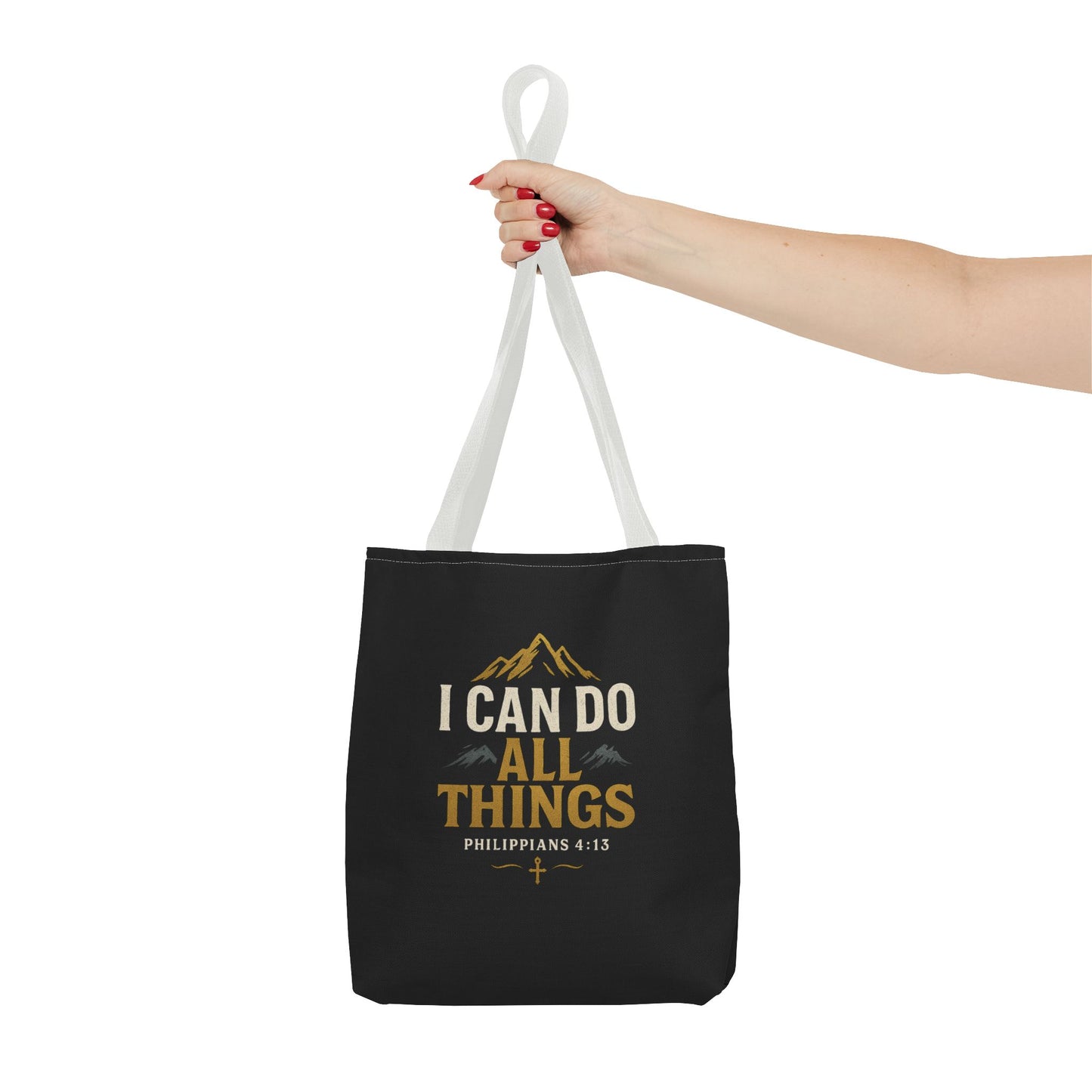 Inspirational Tote Bag with Philippians 4:13 - Motivational Gift for Encouragement, Faith, Bible Quotes, Everyday Use, Church