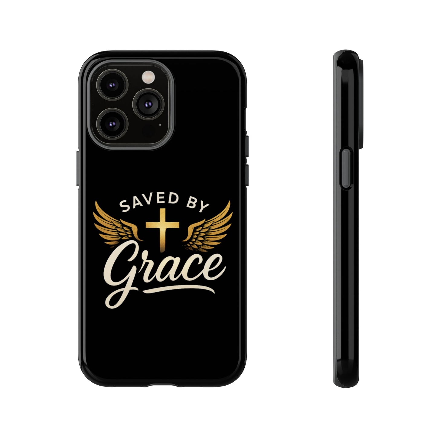 Christian Phone Case - Saved by Grace Design, Unique Gift for Believers, Inspirational Accessory, Stylish Christian Decor
