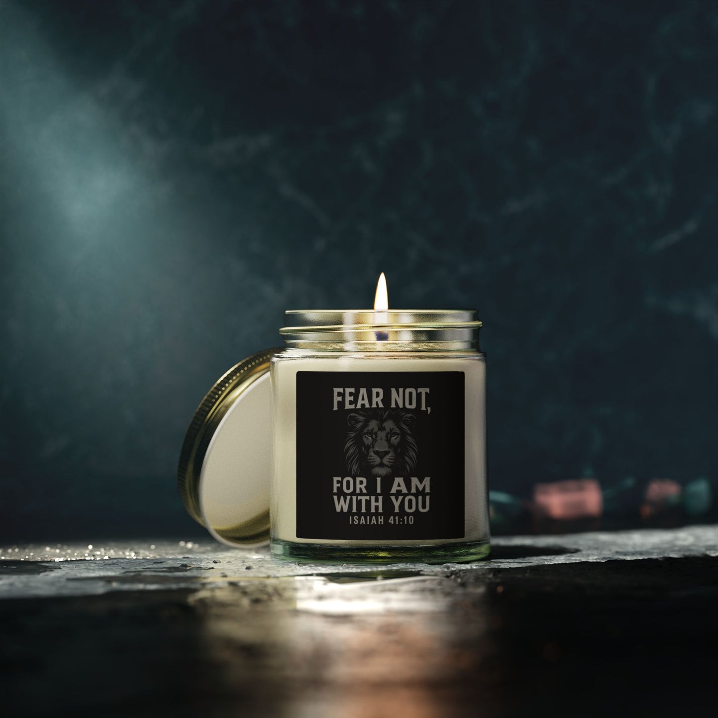 Scented Candle with Inspirational Quote, Aromatherapy Gift, Home Decor, Spiritual Relaxation, Motivation, Isaiah 41:10