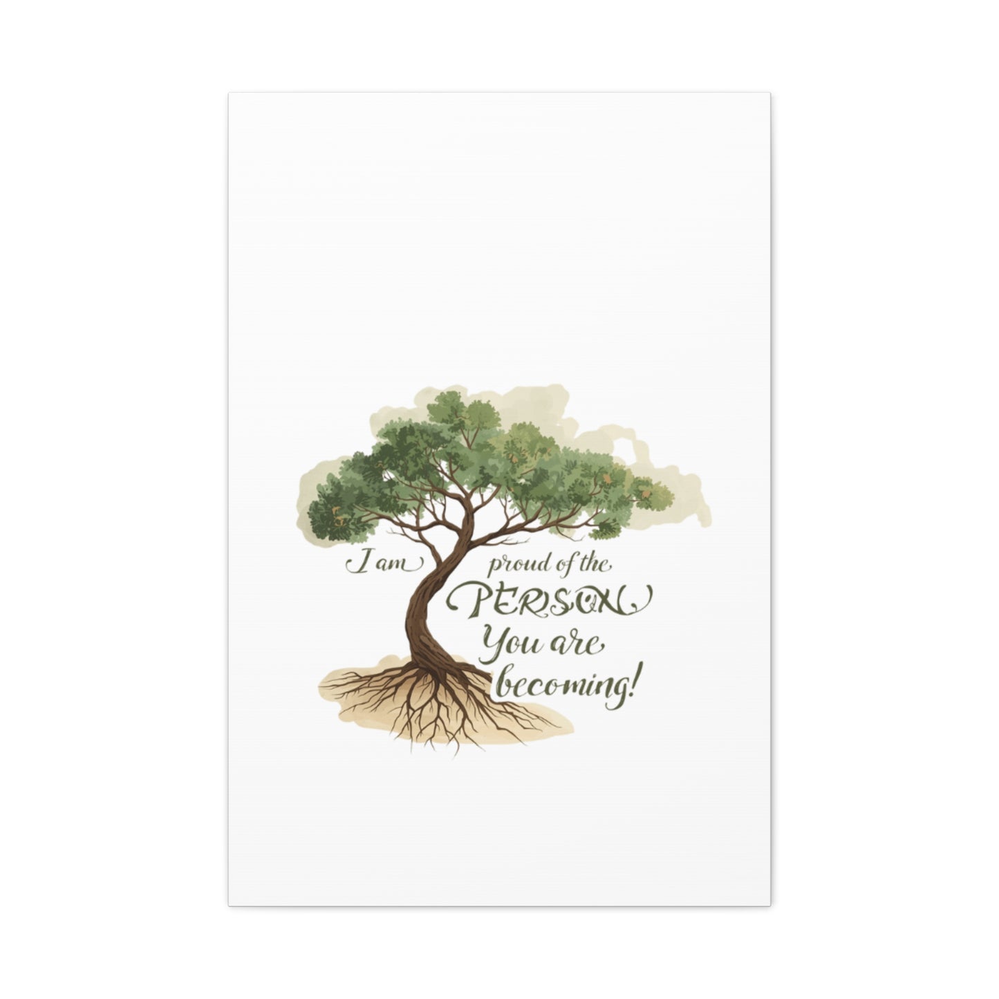 Tree of Growth Inspirational Quote Matte Canvas