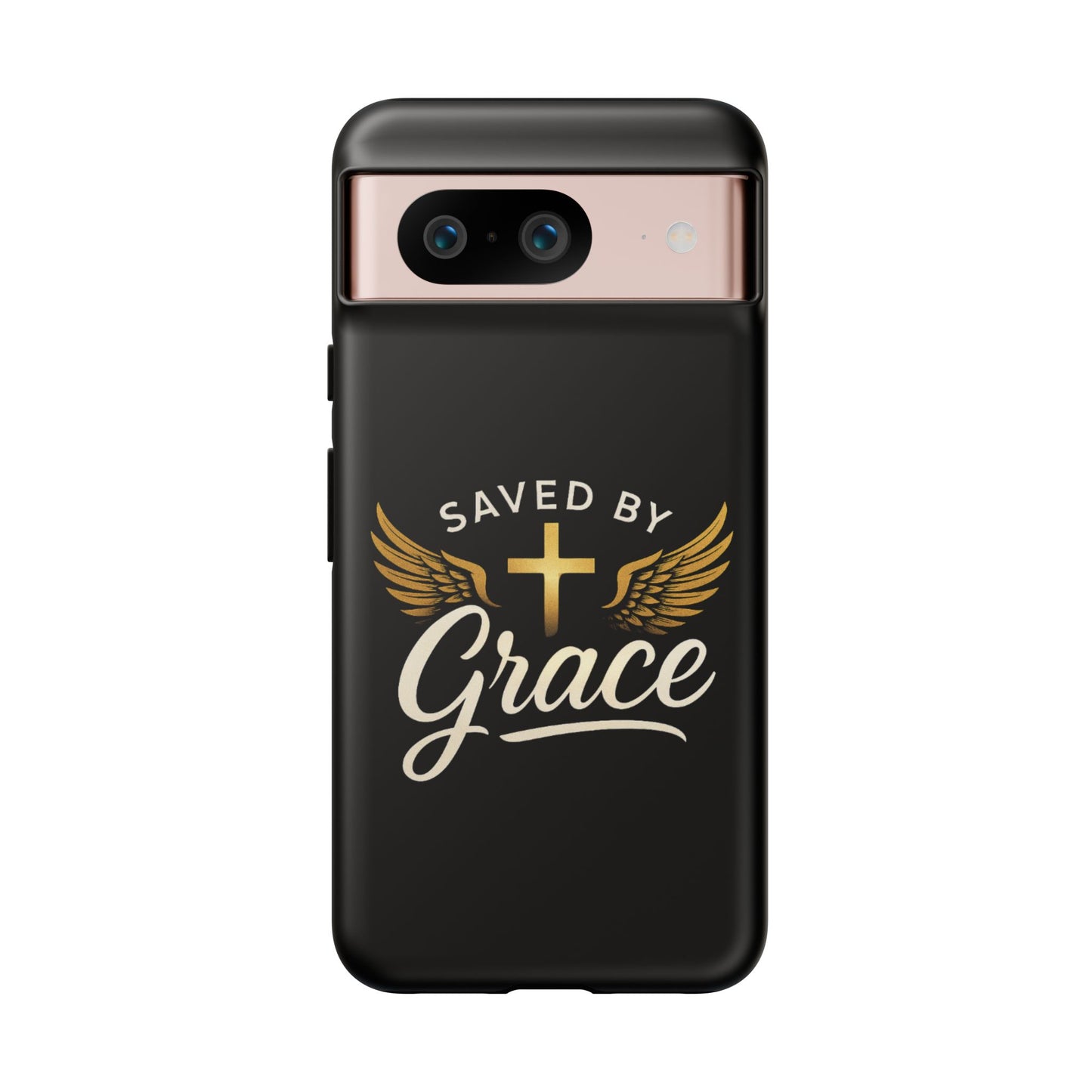 Christian Phone Case - Saved by Grace Design, Unique Gift for Believers, Inspirational Accessory, Stylish Christian Decor