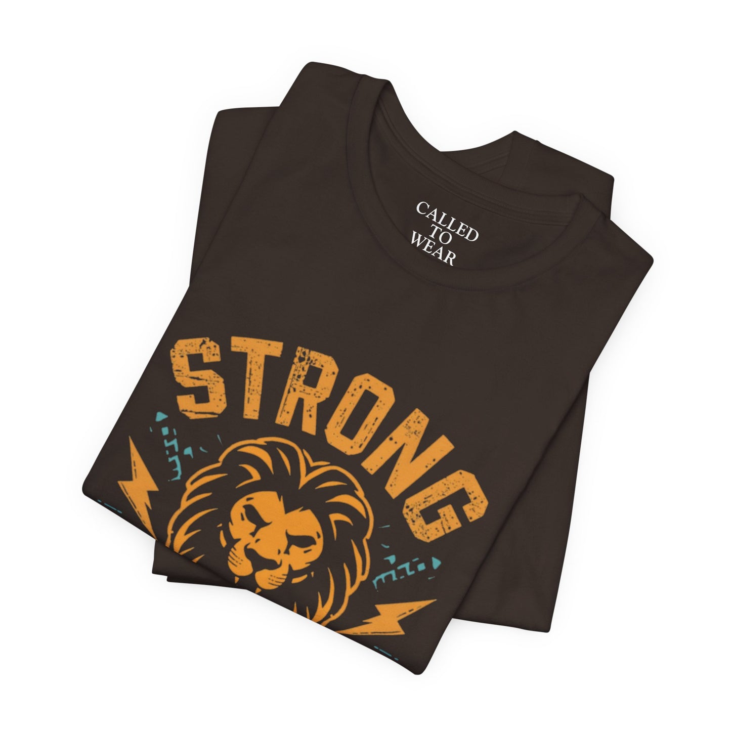 Strong Courageous Lion Tee | Vintage Lion Head, Motivational Graphic