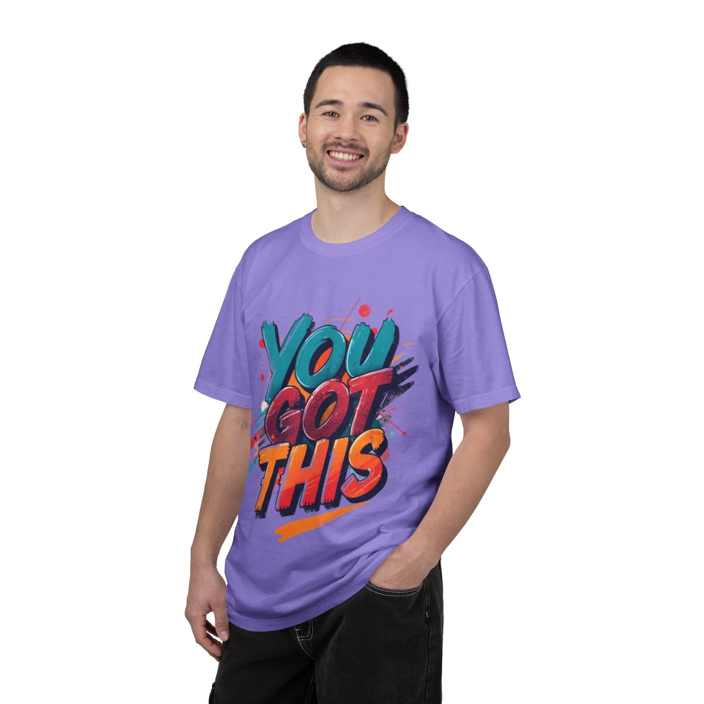 You Got This T-Shirt | Motivational Typography Tee, Colorful Brushstroke Design