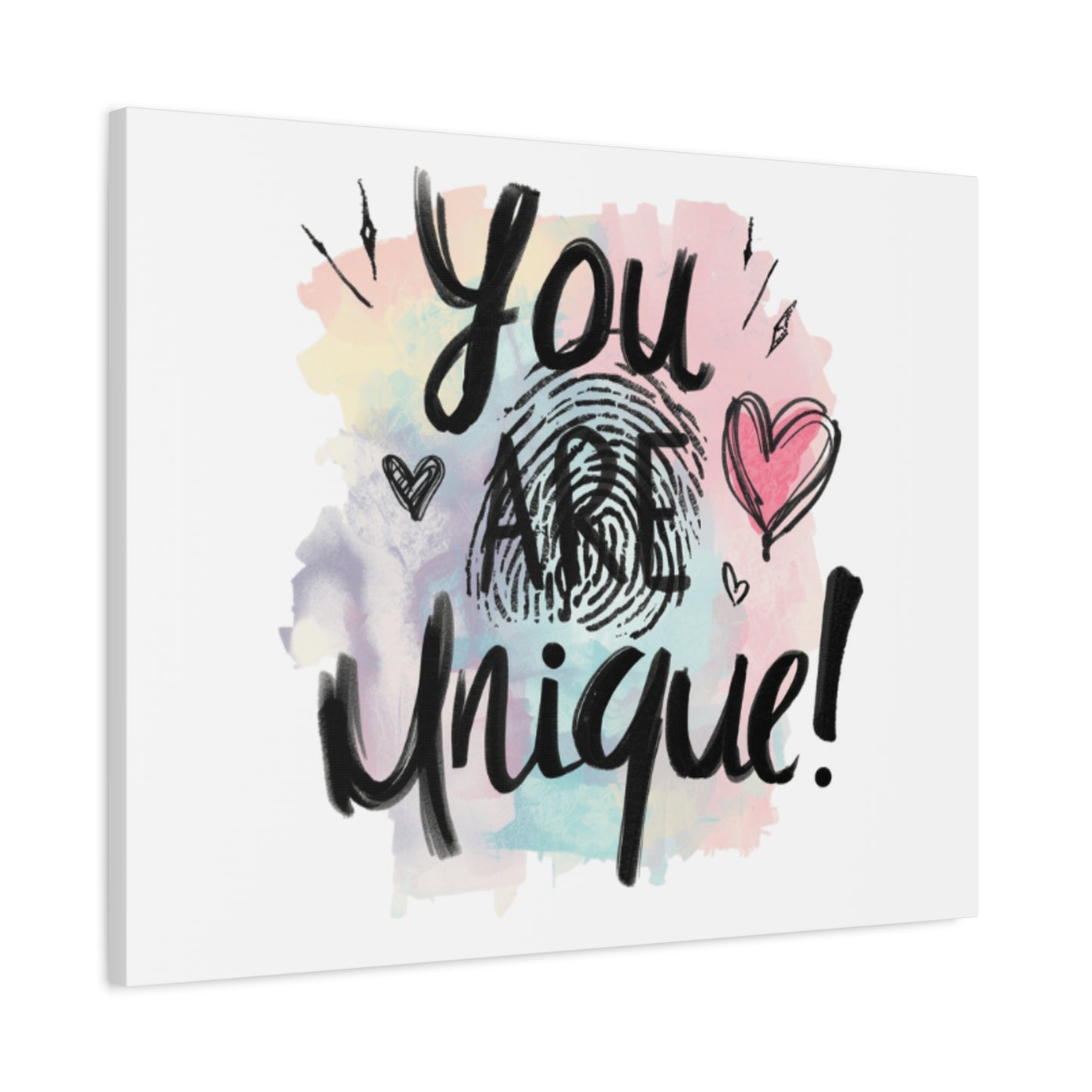 You Are Unique fingerprint heart canvas