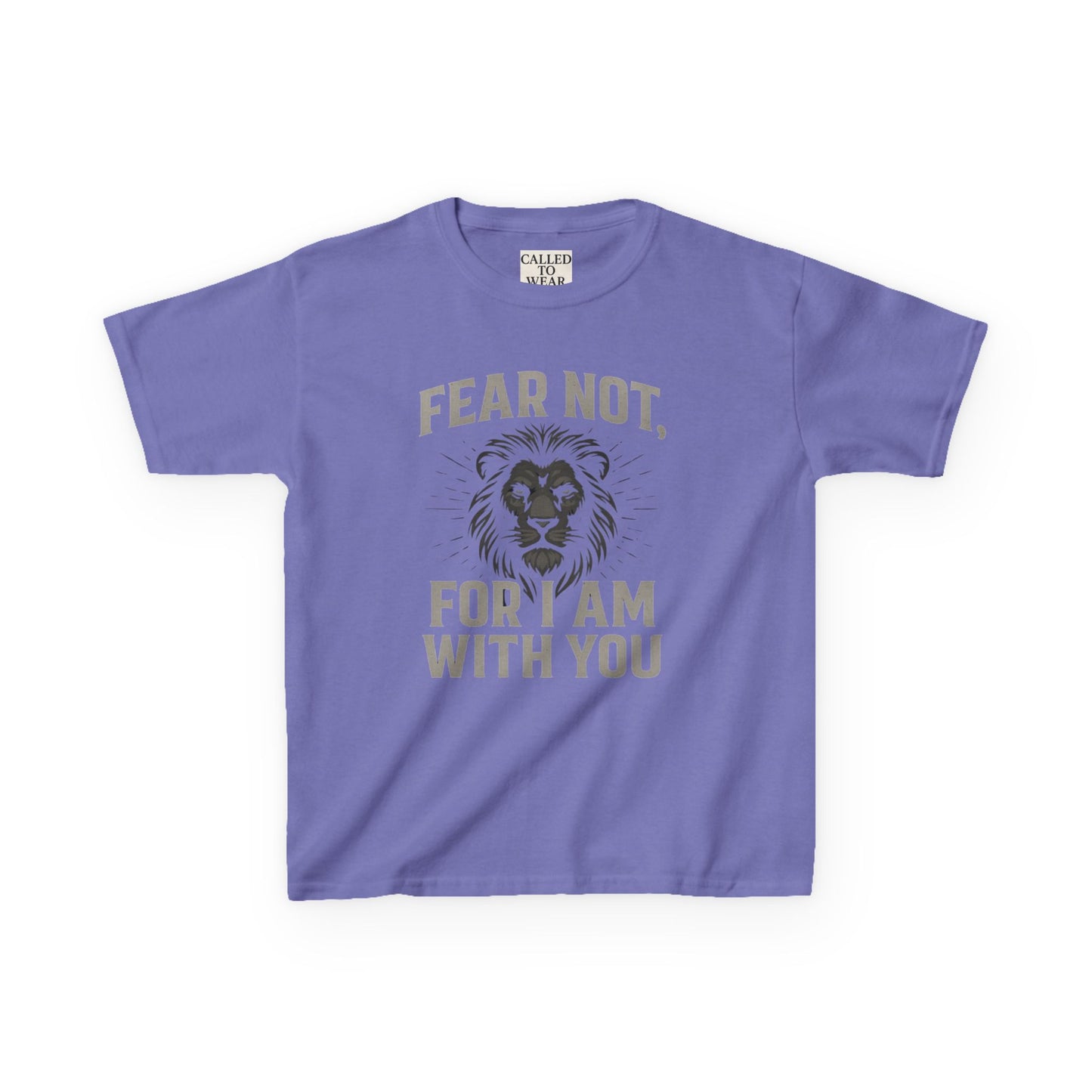 Kids Inspirational Lion Tee - Fear Not Design, Boys Girls Gift, Motivational T-Shirt, Children's Apparel, Faith-Based Clothing