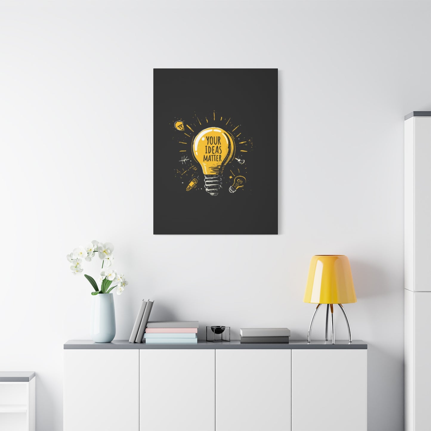 Your Ideas Matter lightbulb Matte Canvas