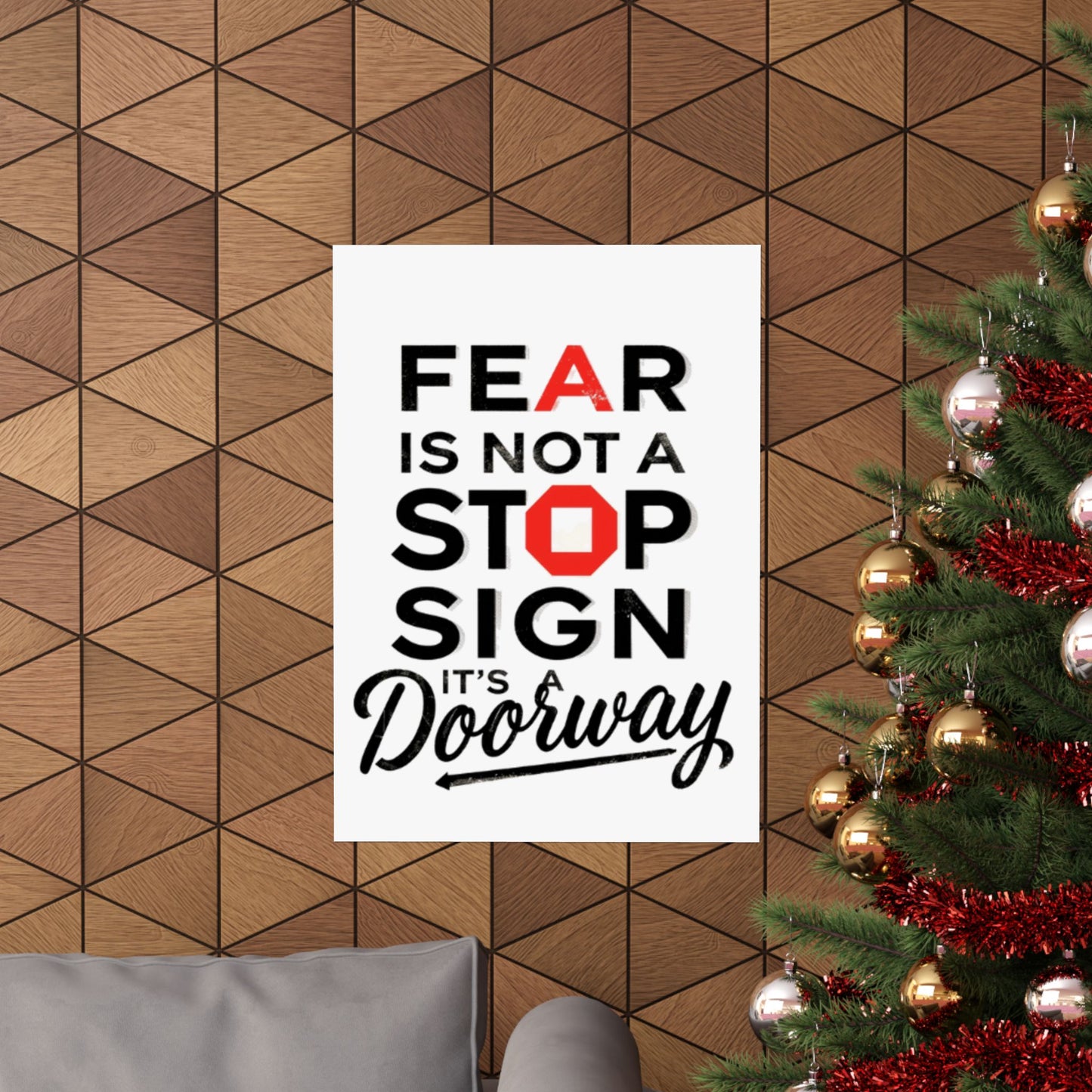 Fear Is Not a Stop Sign Matte Vertical Poster | Motivational Typography