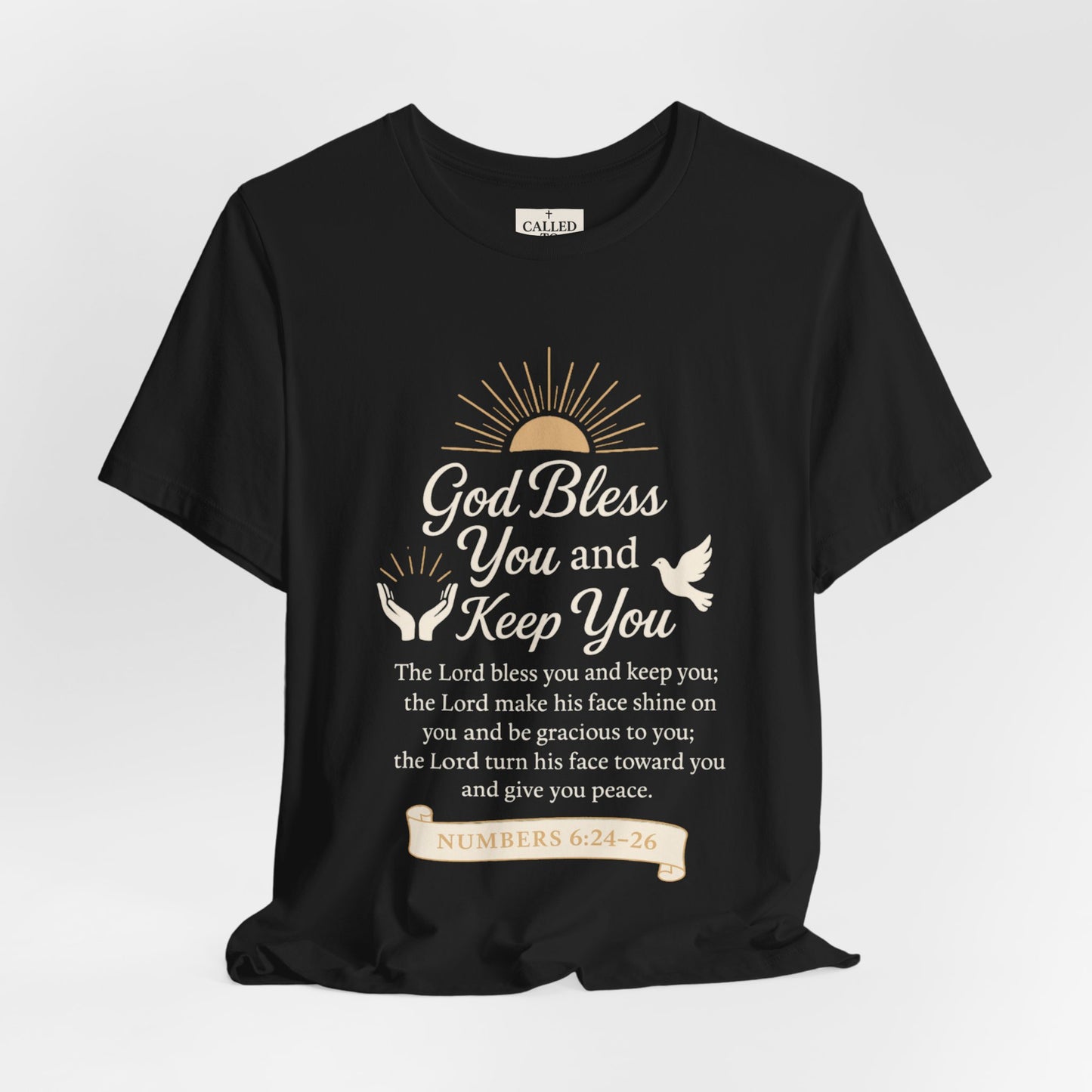 Faith-Inspired Unisex Tee, God Bless You and Keep You Christian Gift Shirt