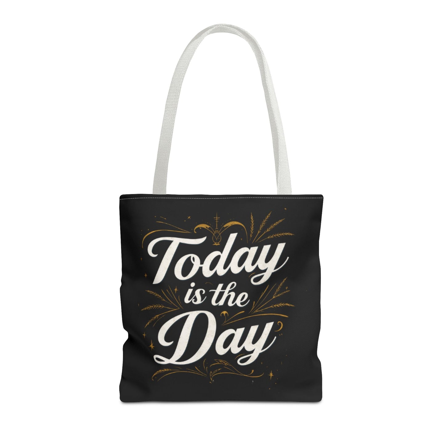 Today Is the Day tote bag | Hand-lettered script, charcoal motivational design