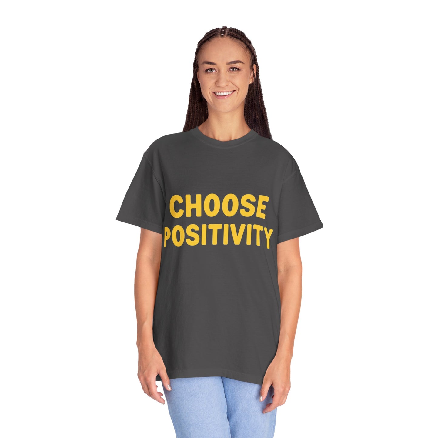 Choose Positivity T-shirt | Positive Quote Tee, Yellow Block Letters