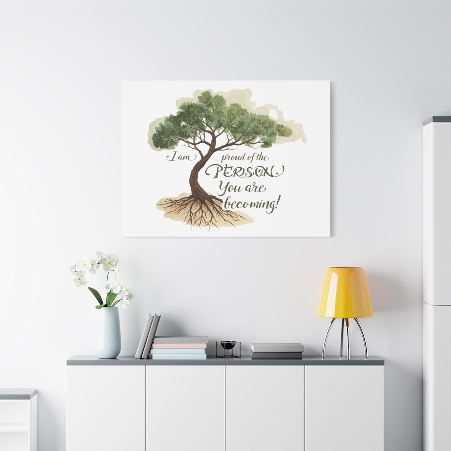 Tree of Growth Inspirational Quote Matte Canvas