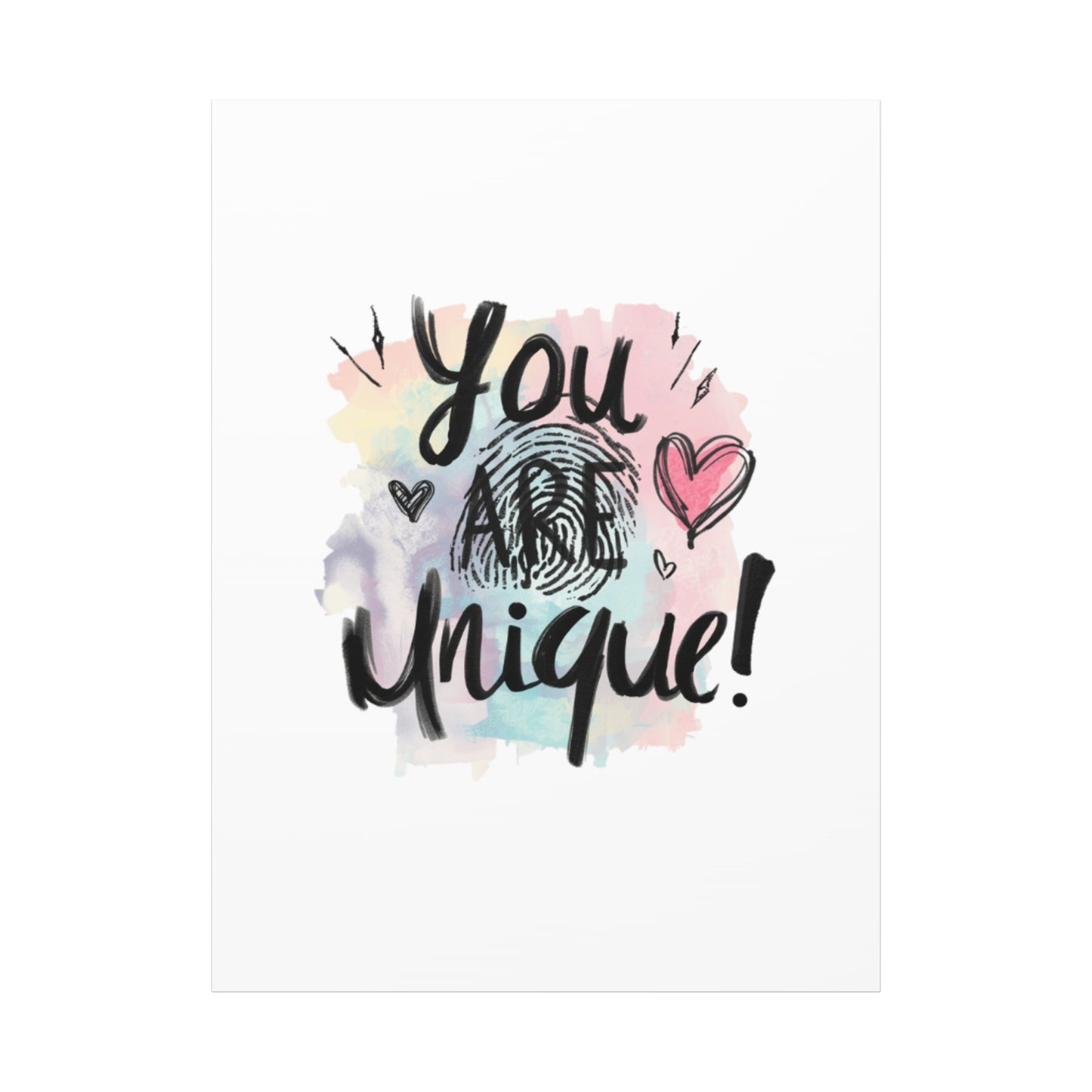 You Are Unique fingerprint heart canvas