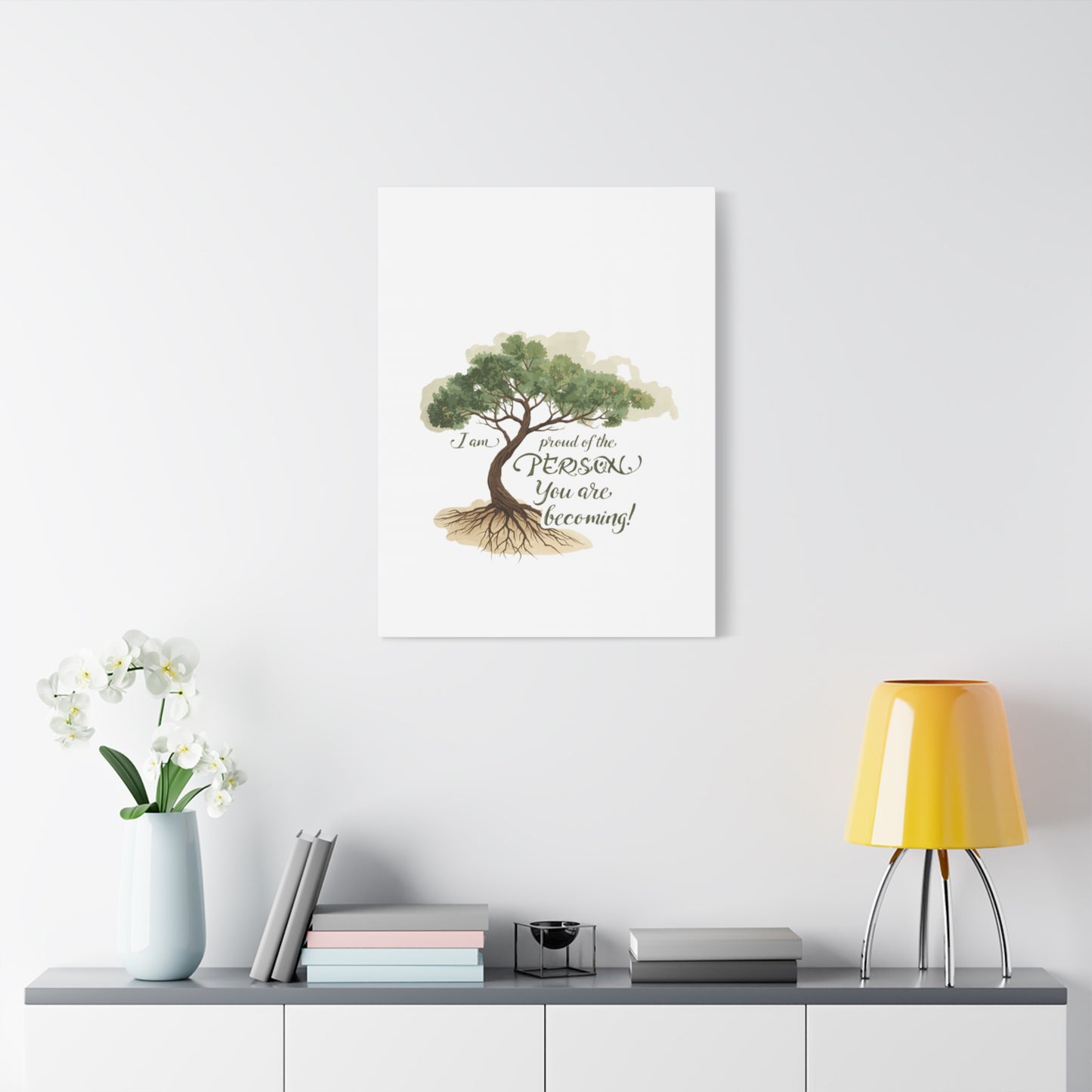 Tree of Growth Inspirational Quote Matte Canvas