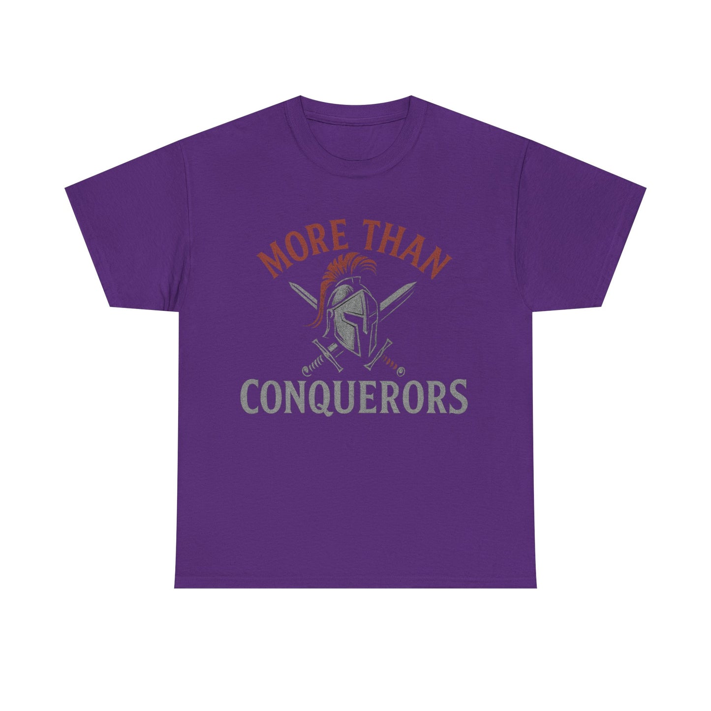 More Than Conquerors Unisex Heavy Cotton Tee, Motivational Shirt, Gifts for Him or Her