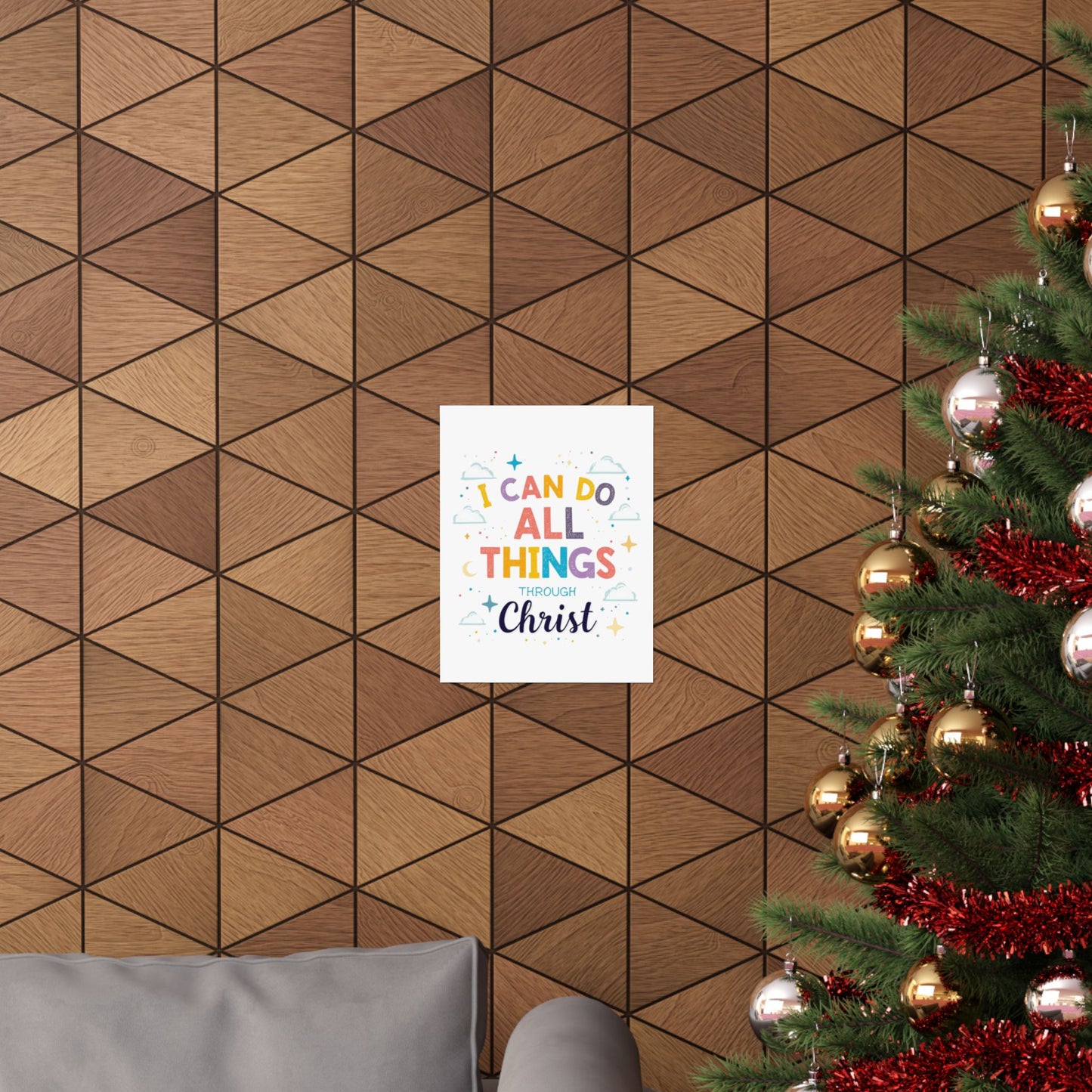 I Can Do All Things Through Christ Poster | Matte Vertical Inspirational Christian Wall Art