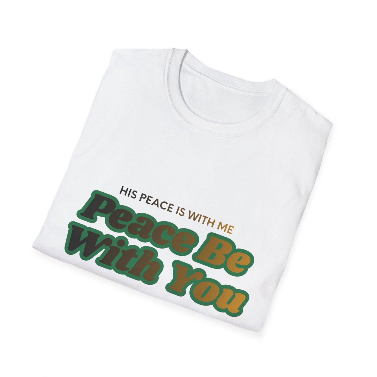 Peace Be With You T-Shirt | Retro Green Amber Lettering