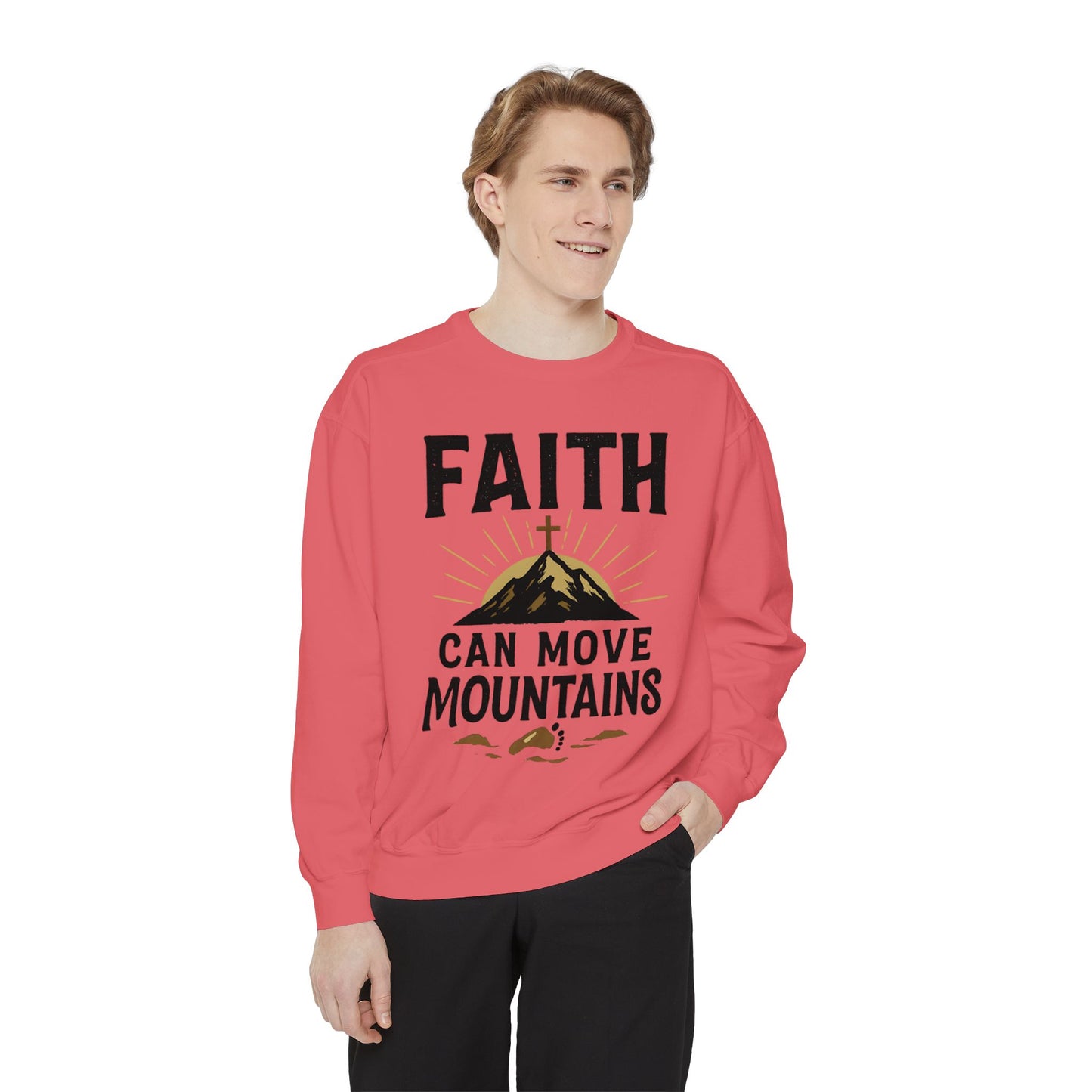 Faith-Inspired Garment-Dyed Sweatshirt | Cozy Christian Apparel, Inspirational Gift, Faith Merchandise, Unisex Crewneck, Casual Sweat