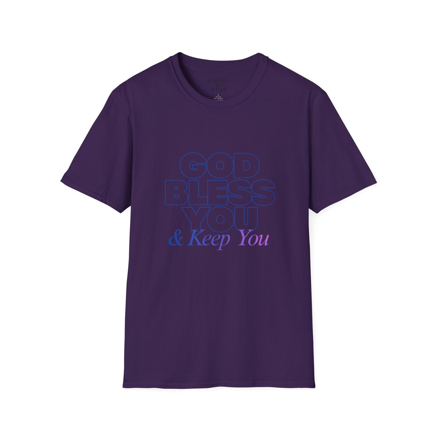 GOD BLESS YOU & Keep You T-Shirt | Minimal Typographic Faith Tee