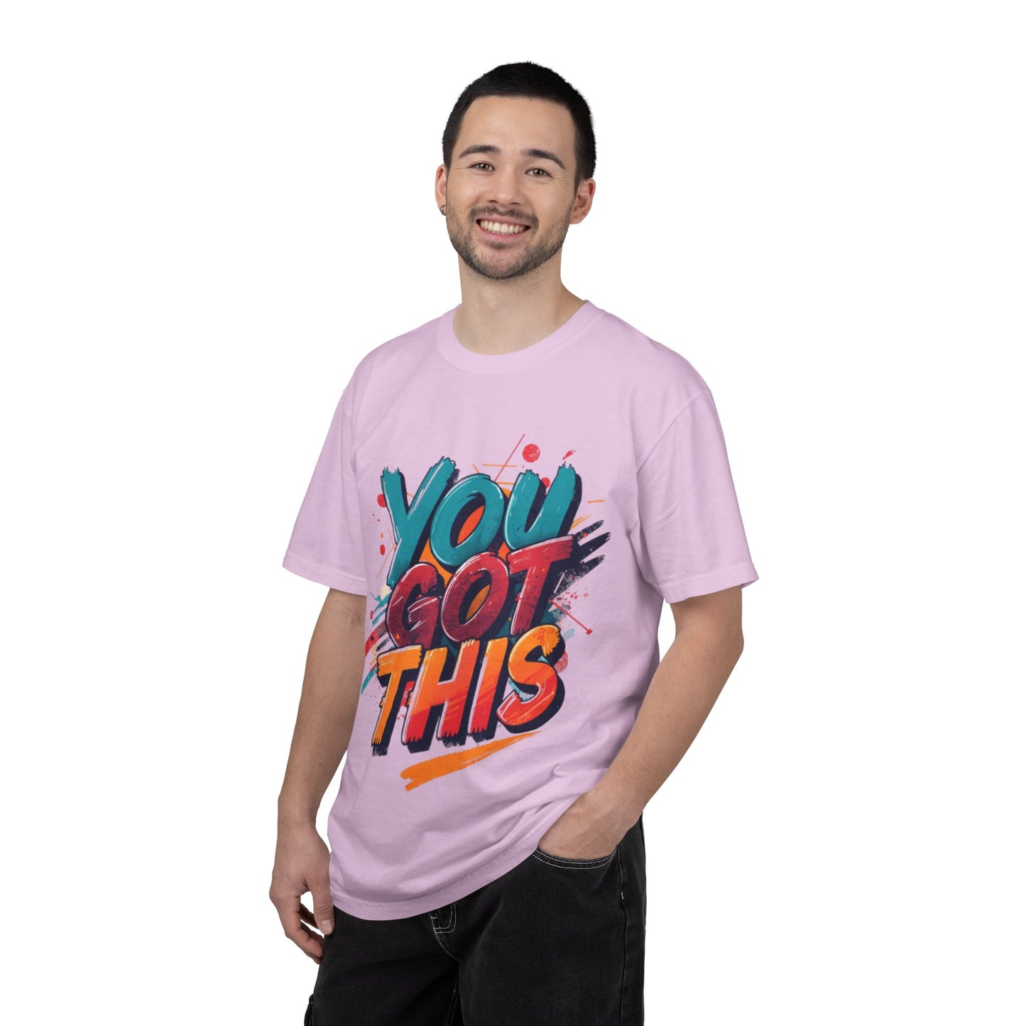 You Got This T-Shirt | Motivational Typography Tee, Colorful Brushstroke Design
