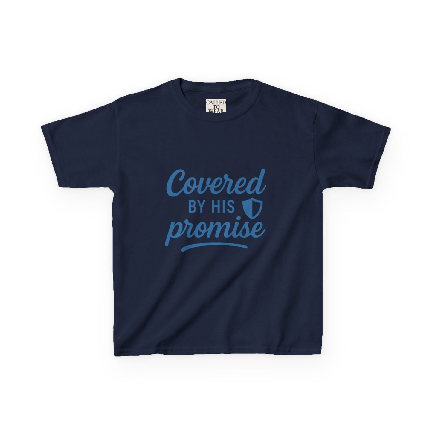 Inspirational Kids Tee - Covered by His Promise, Faith-Based Christian Shirt