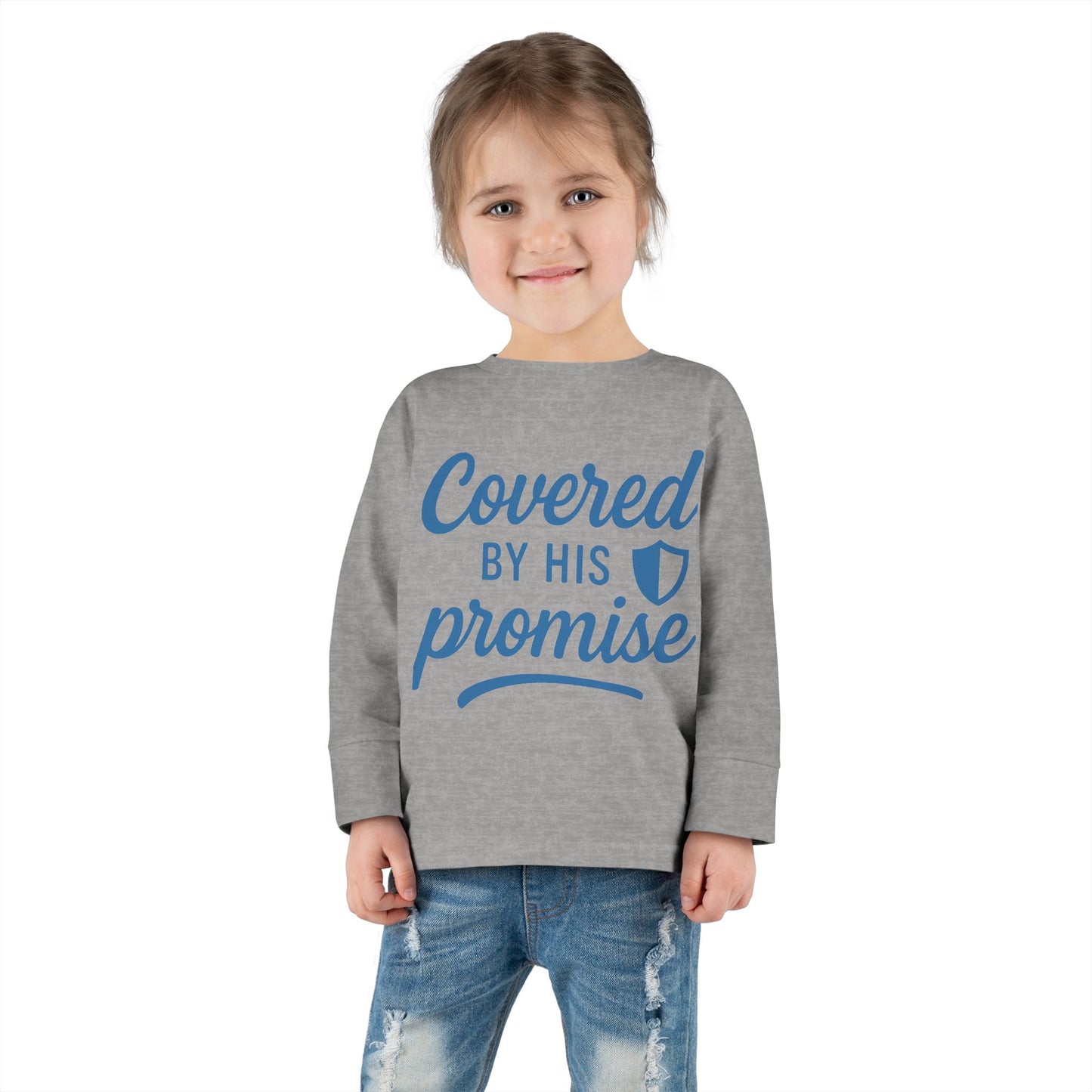 Covered by His Promise Toddler Long Sleeve Tee