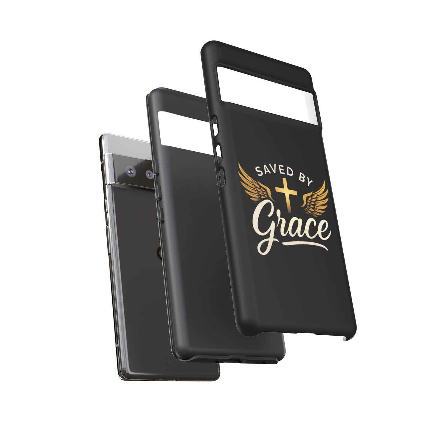 Christian Phone Case - Saved by Grace Design, Unique Gift for Believers, Inspirational Accessory, Stylish Christian Decor