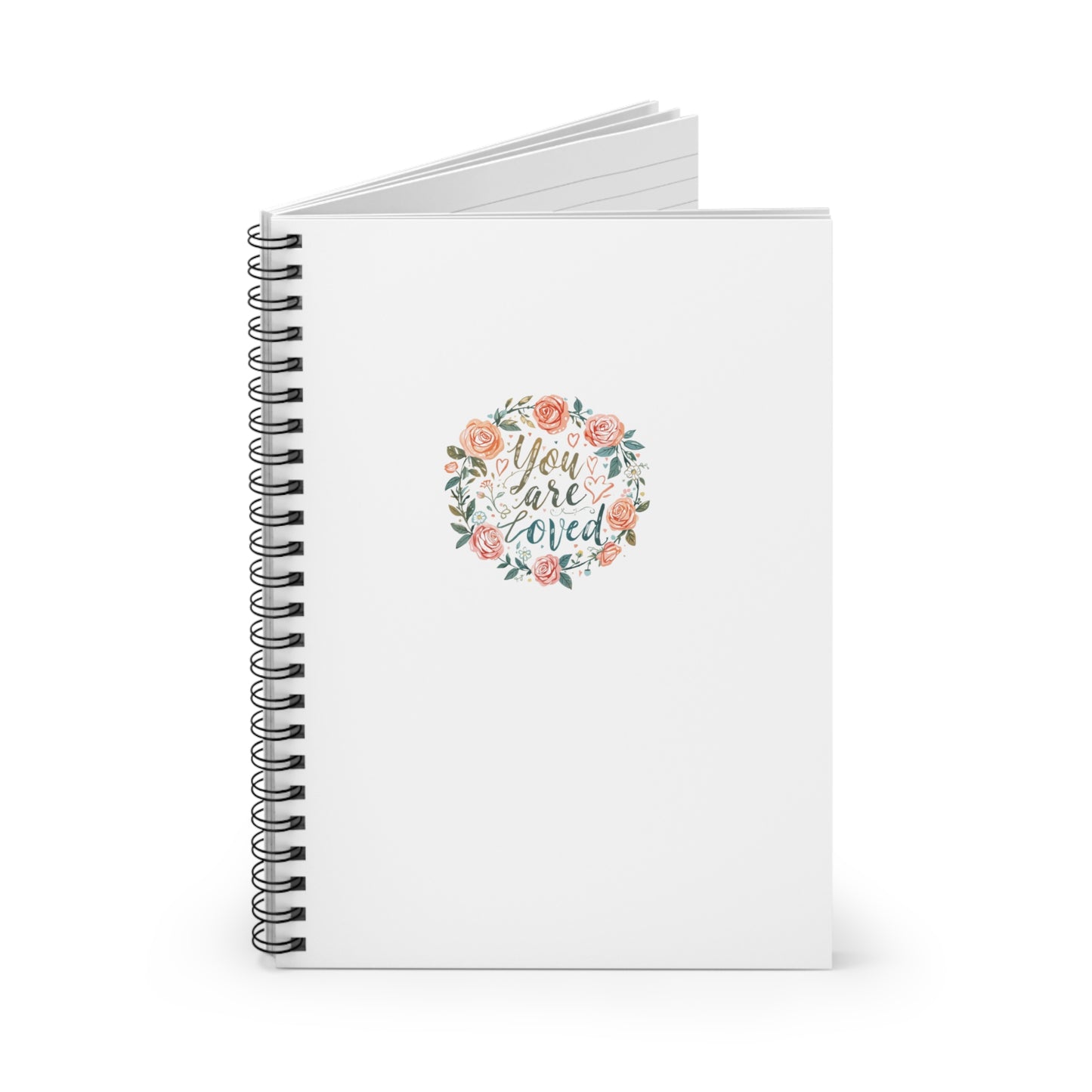 You Are Loved floral wreath Spiral Notebook | Ruled journal