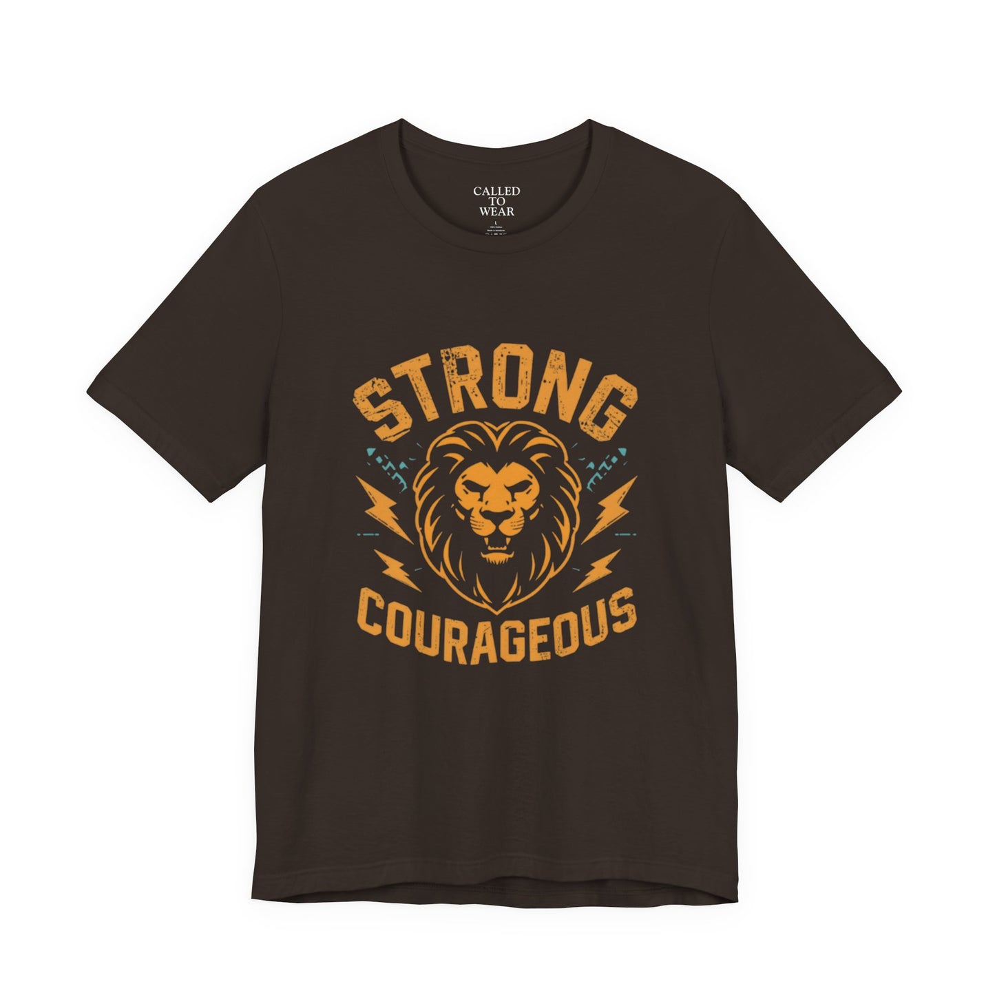 Strong Courageous Lion Tee | Vintage Lion Head, Motivational Graphic