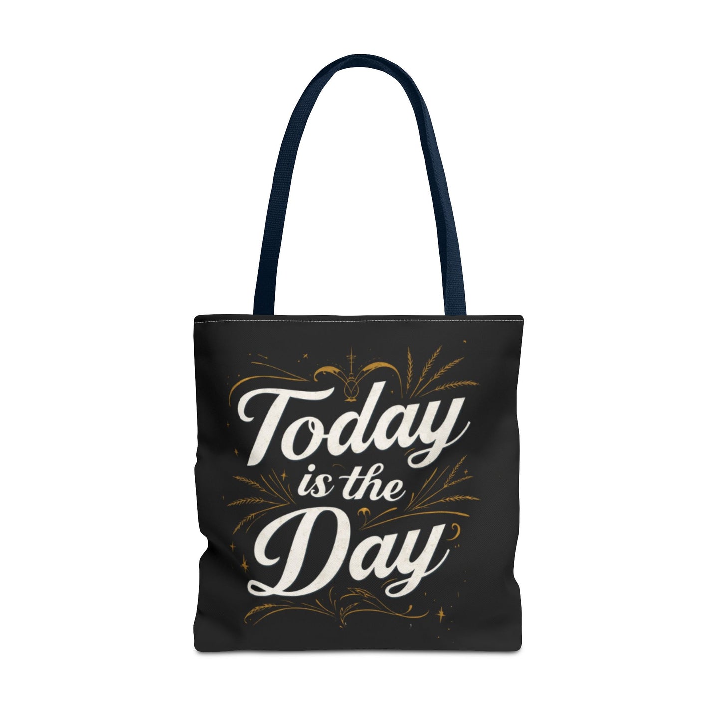 Today Is the Day tote bag | Hand-lettered script, charcoal motivational design