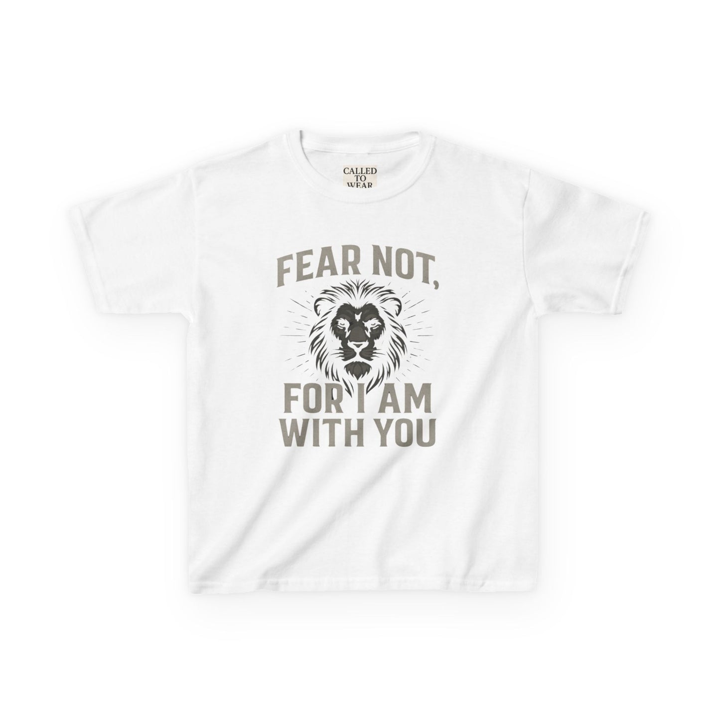 Kids Inspirational Lion Tee - Fear Not Design, Boys Girls Gift, Motivational T-Shirt, Children's Apparel, Faith-Based Clothing