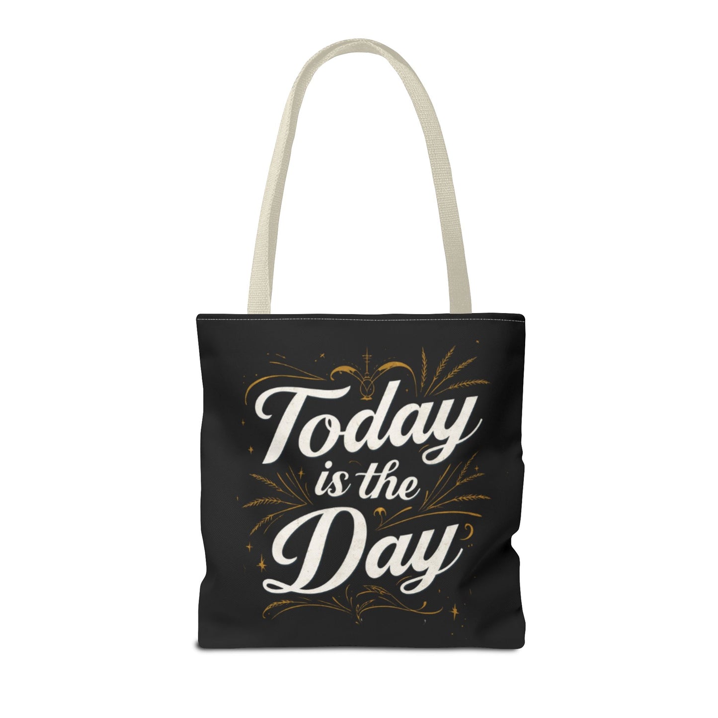 Today Is the Day tote bag | Hand-lettered script, charcoal motivational design