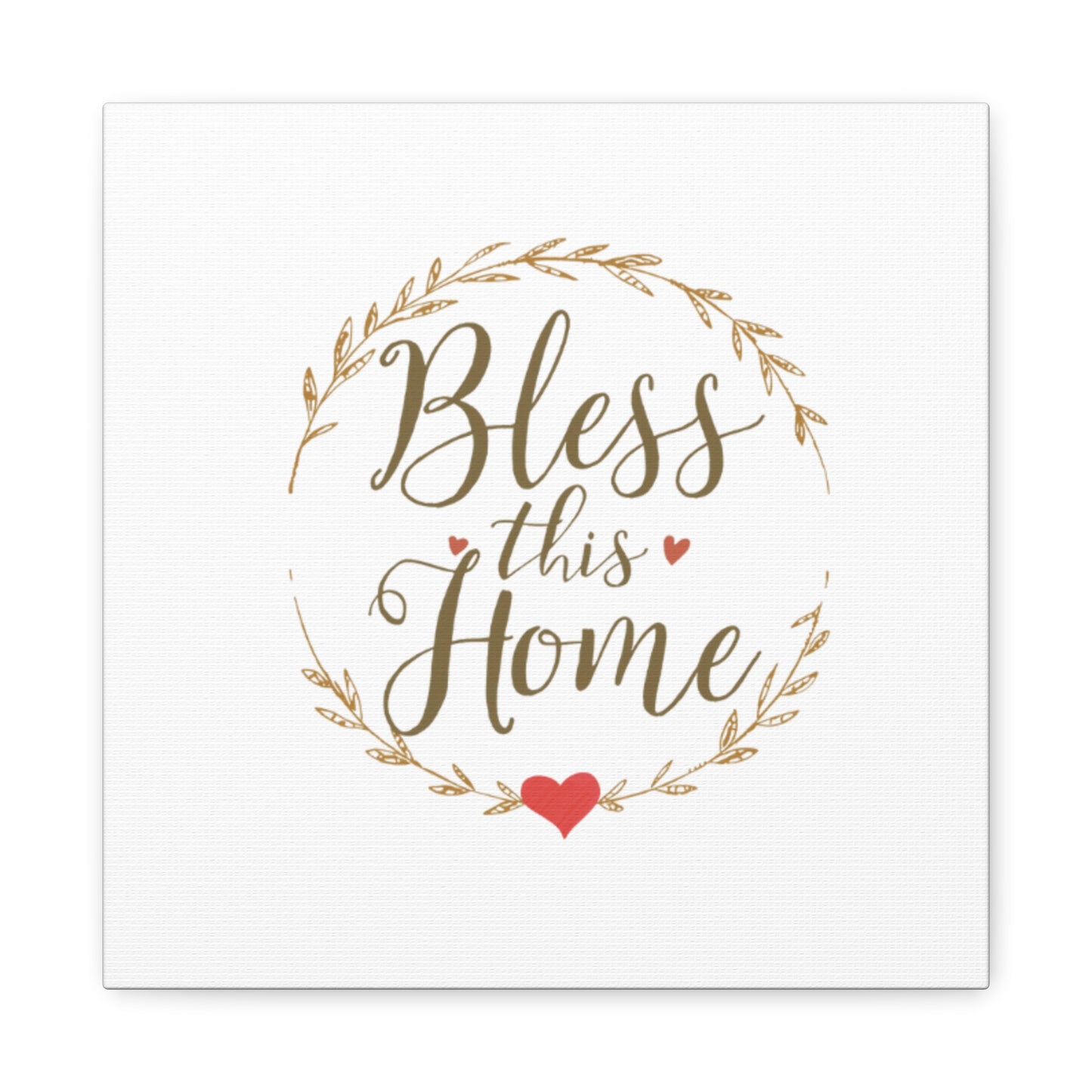 Bless This Home laurel wreath wall art Canvas | Matte Stretched 1.25"