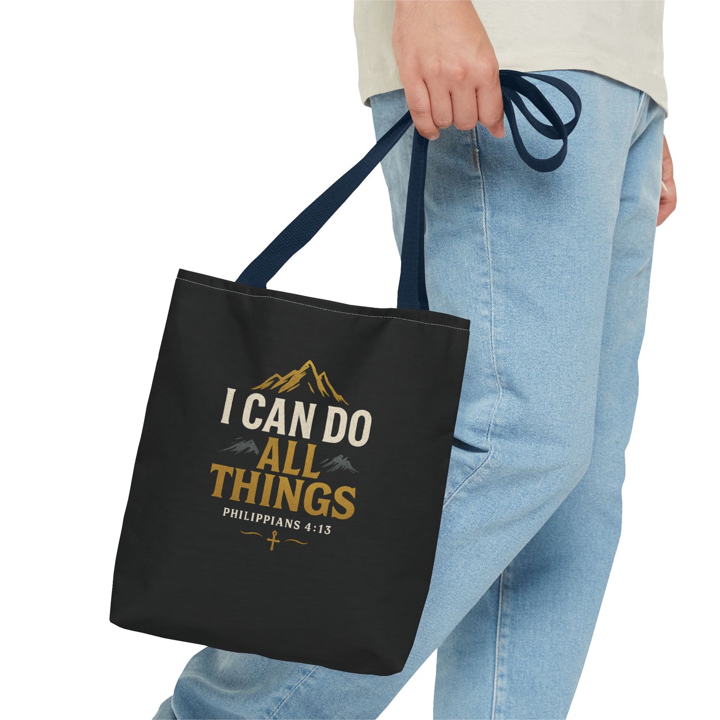 Inspirational Tote Bag with Philippians 4:13 - Motivational Gift for Encouragement, Faith, Bible Quotes, Everyday Use, Church