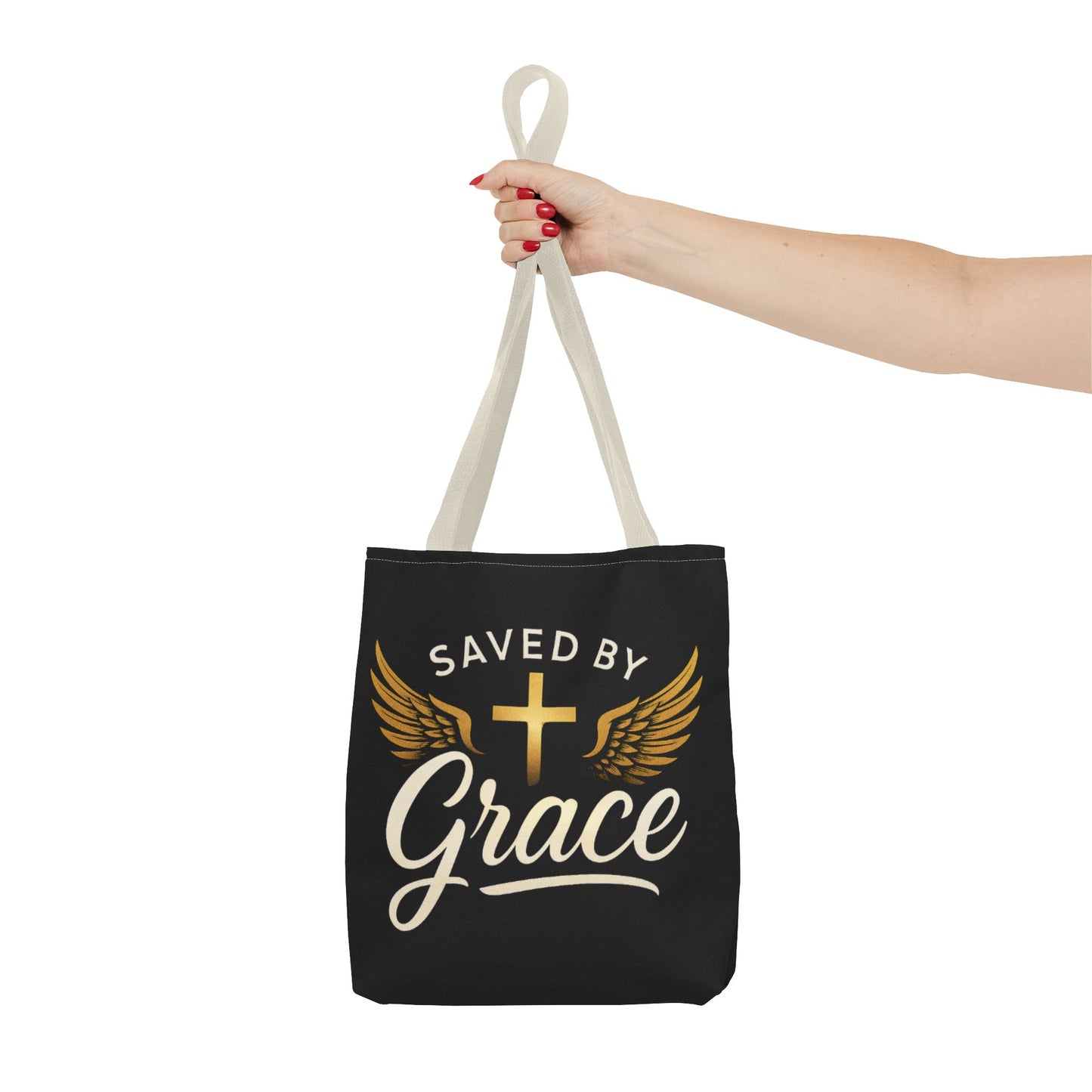 Saved by Grace Tote Bag | Inspirational Christian Gift for Faith, Spiritual Journey, Church Events, Everyday Use, Stylish Carryall