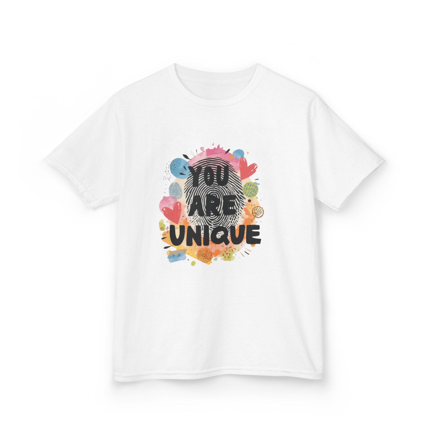 You Are Unique Kids Tee | Colorful Watercolor Animals, Positive Message