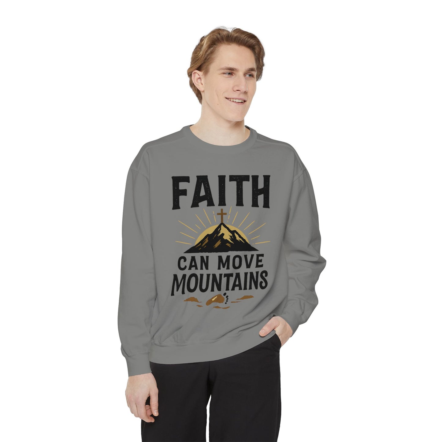 Faith-Inspired Garment-Dyed Sweatshirt | Cozy Christian Apparel, Inspirational Gift, Faith Merchandise, Unisex Crewneck, Casual Sweat