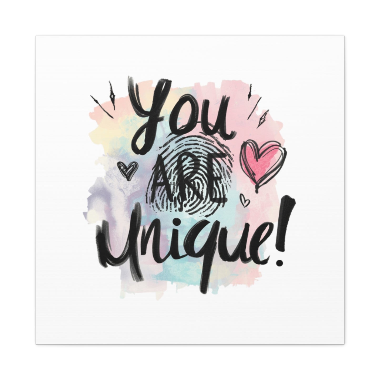 You Are Unique fingerprint heart canvas