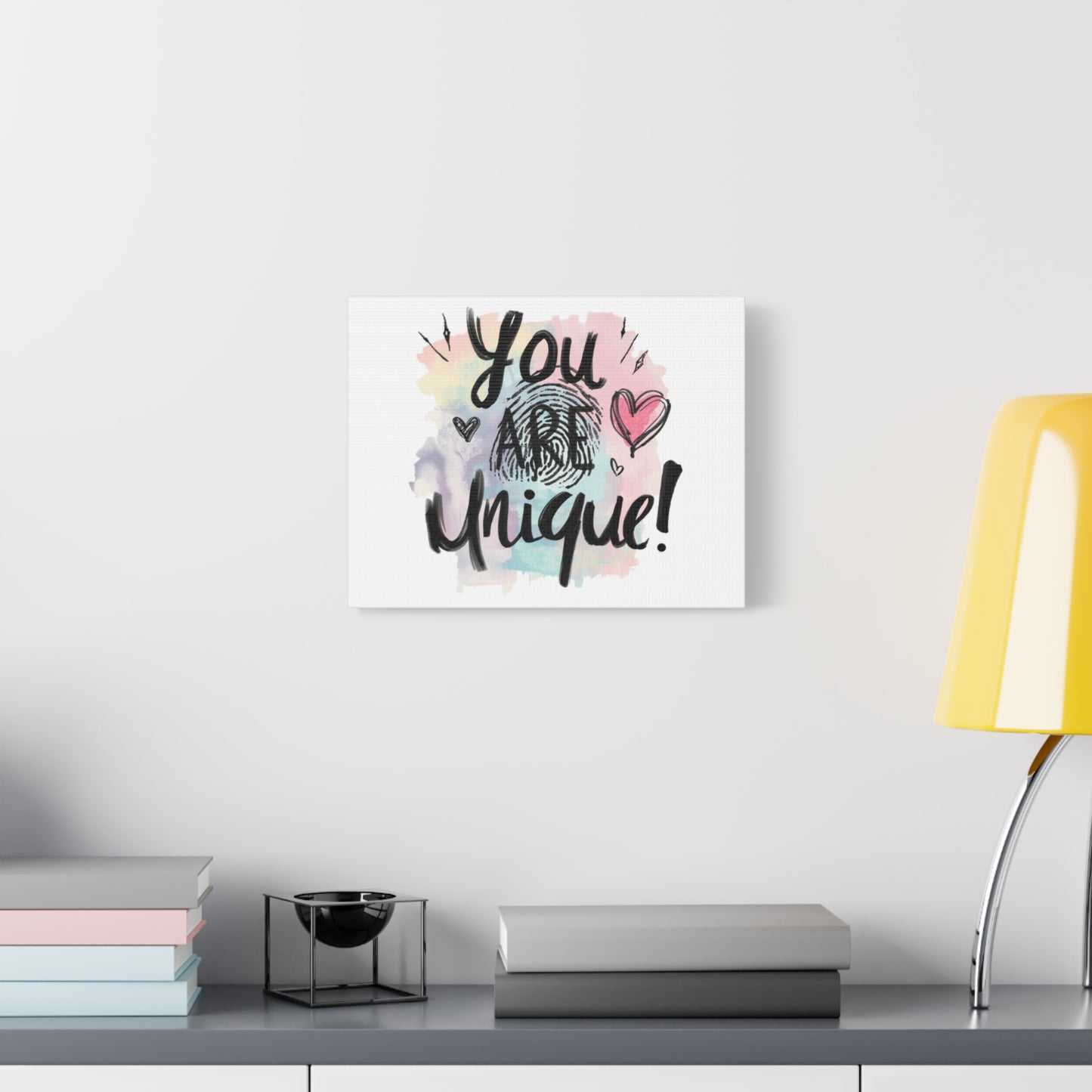 You Are Unique fingerprint heart canvas