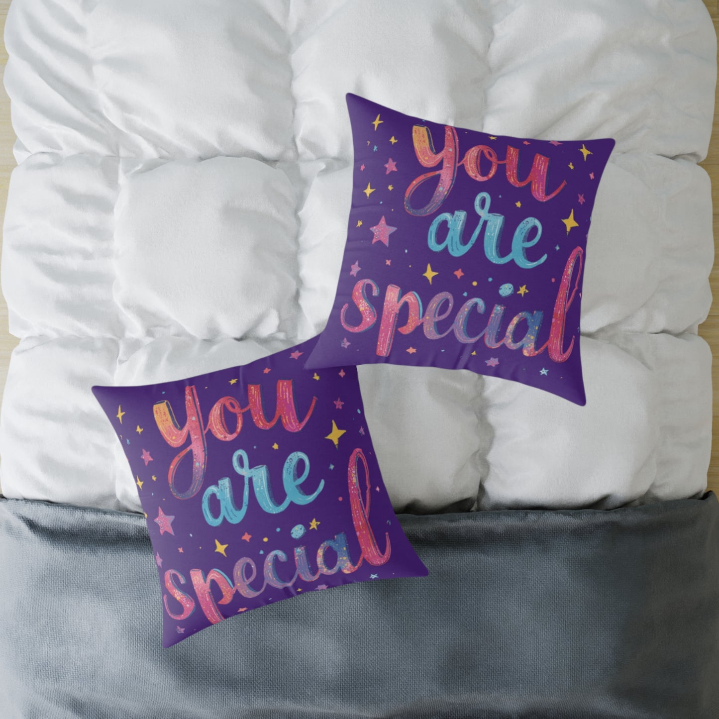 You Are Special pillow | Square Poly Canvas Pillow, inspirational typography