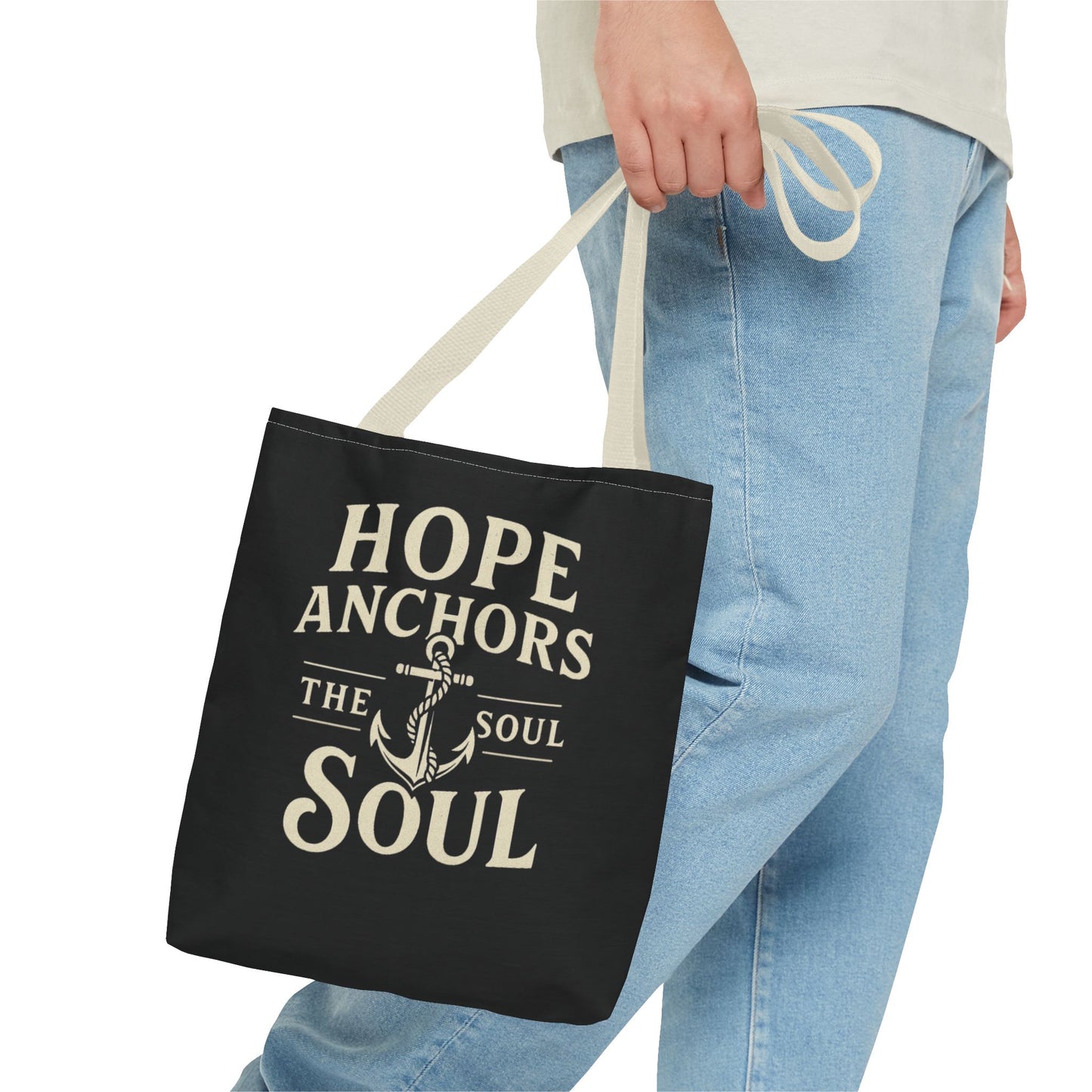 Inspirational Tote Bag - Hope Anchors the Soul, Everyday Use, Beach Bag, Travel Companion