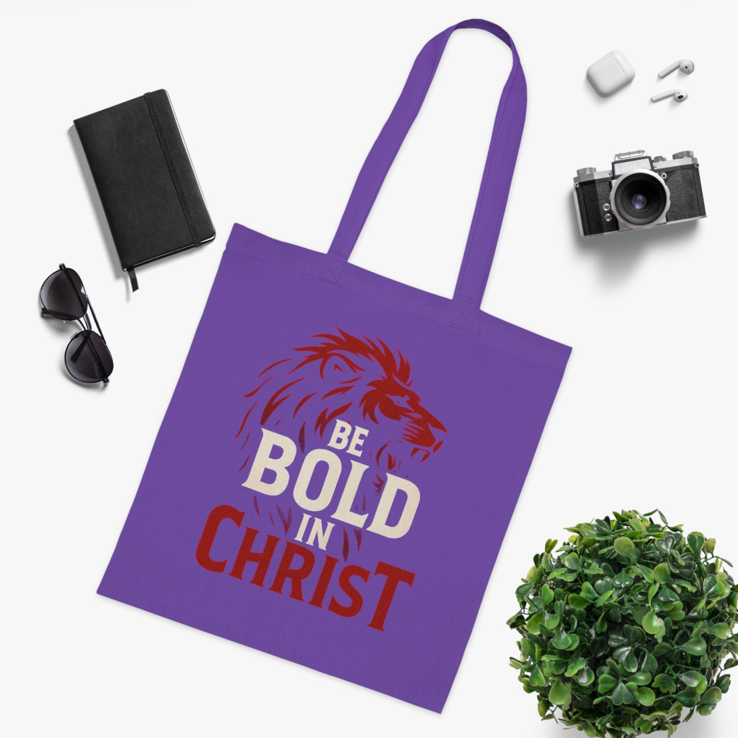 Be Bold in Christ Cotton Tote Bag, Inspirational Gift, Christian Tote, Bible Verse Bag, Everyday Use, Church Activities, Eco-Friendly